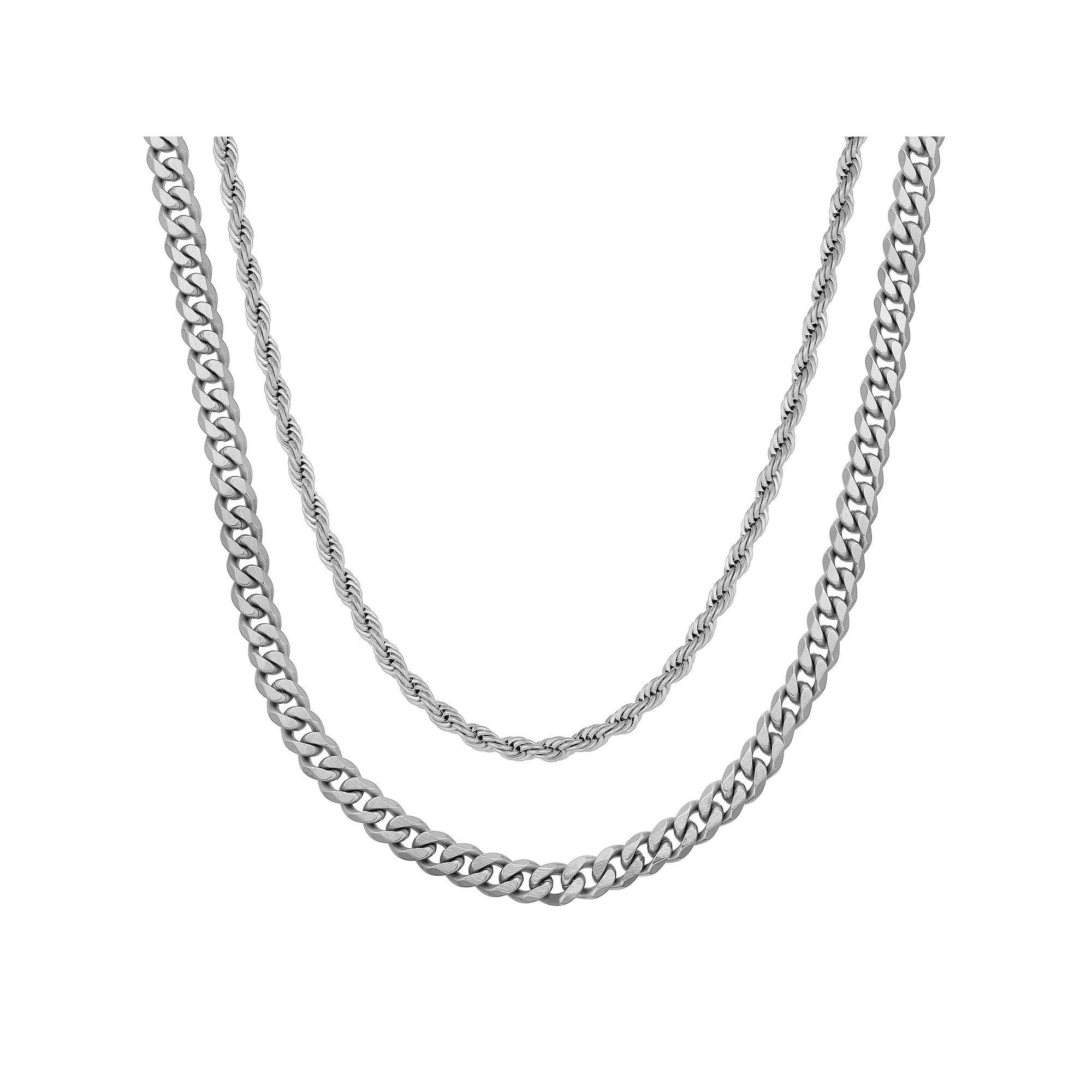 LYNX Stainless Steel Multistrand Layered Chain Necklace, Women's, Size: 22" Product Image