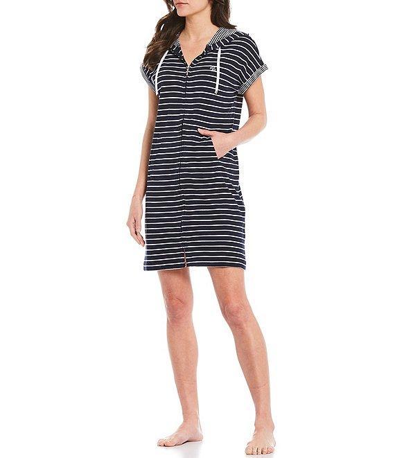 Lauren Ralph Lauren Striped Hoodie Interlock Zip-Front Lounger Product Image