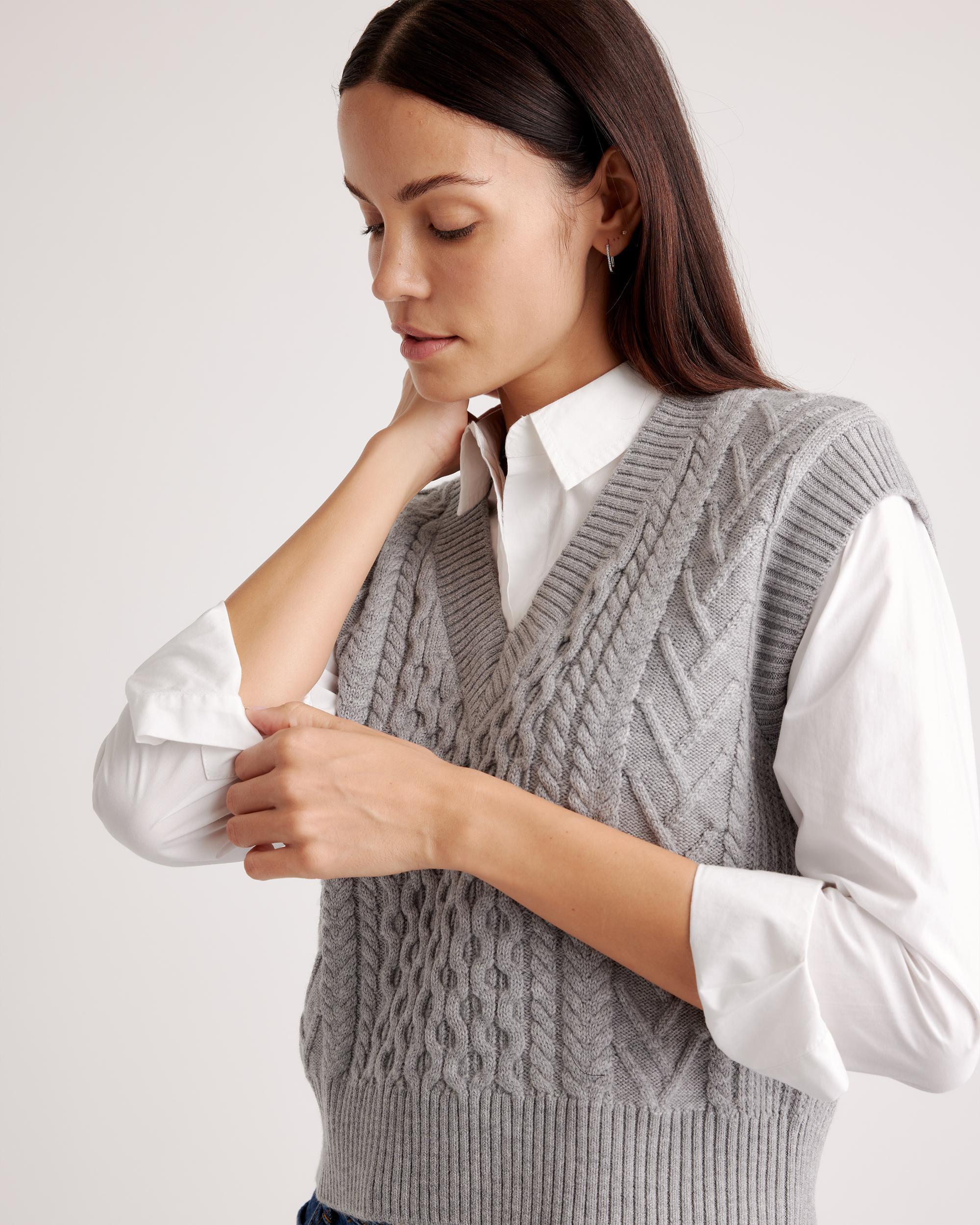 Quince | Women's Australian Merino Wool Cable Sweater Vest Size XS Product Image