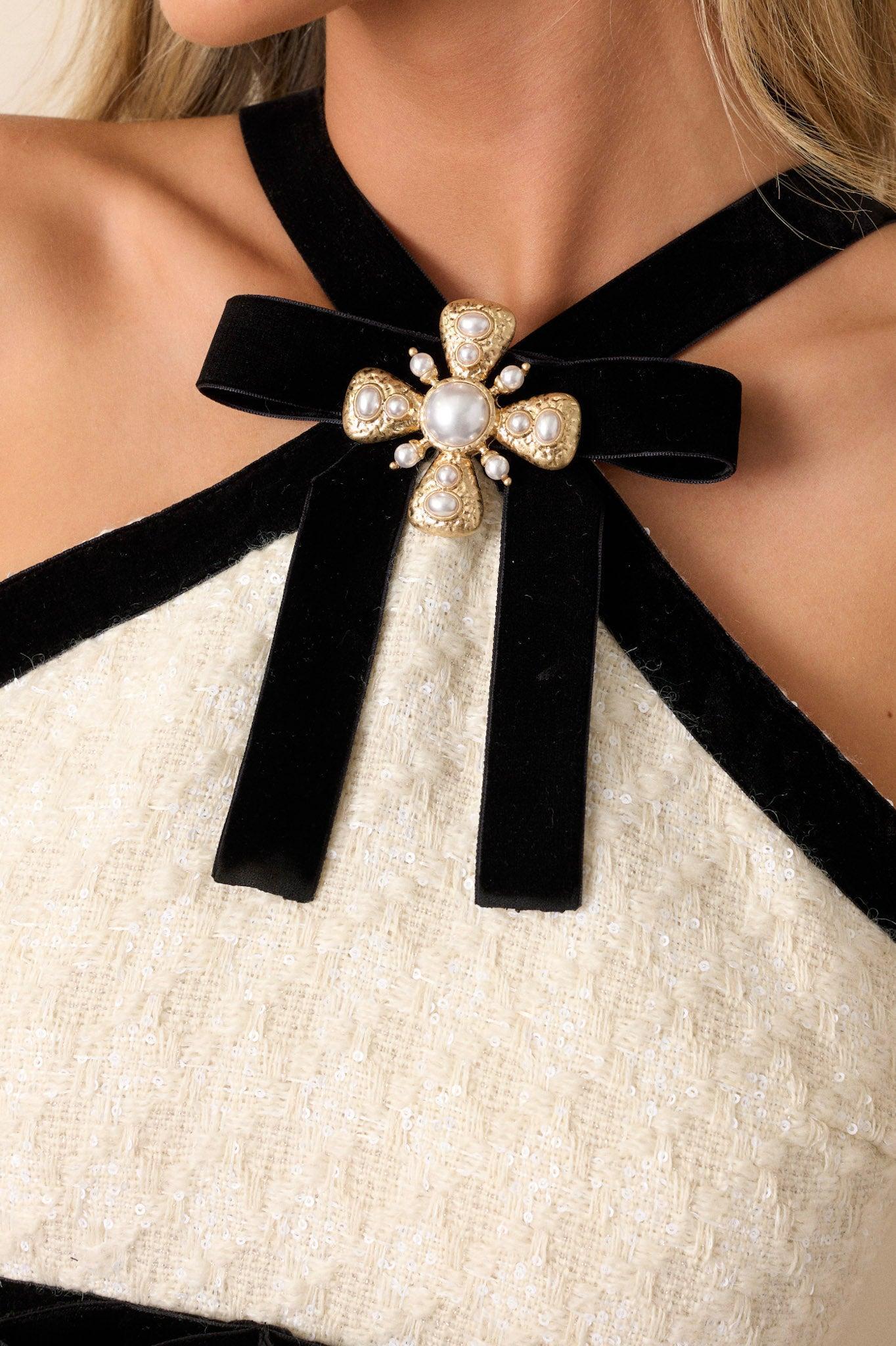 House of Cards Ivory Halter Neck Mini Dress Product Image