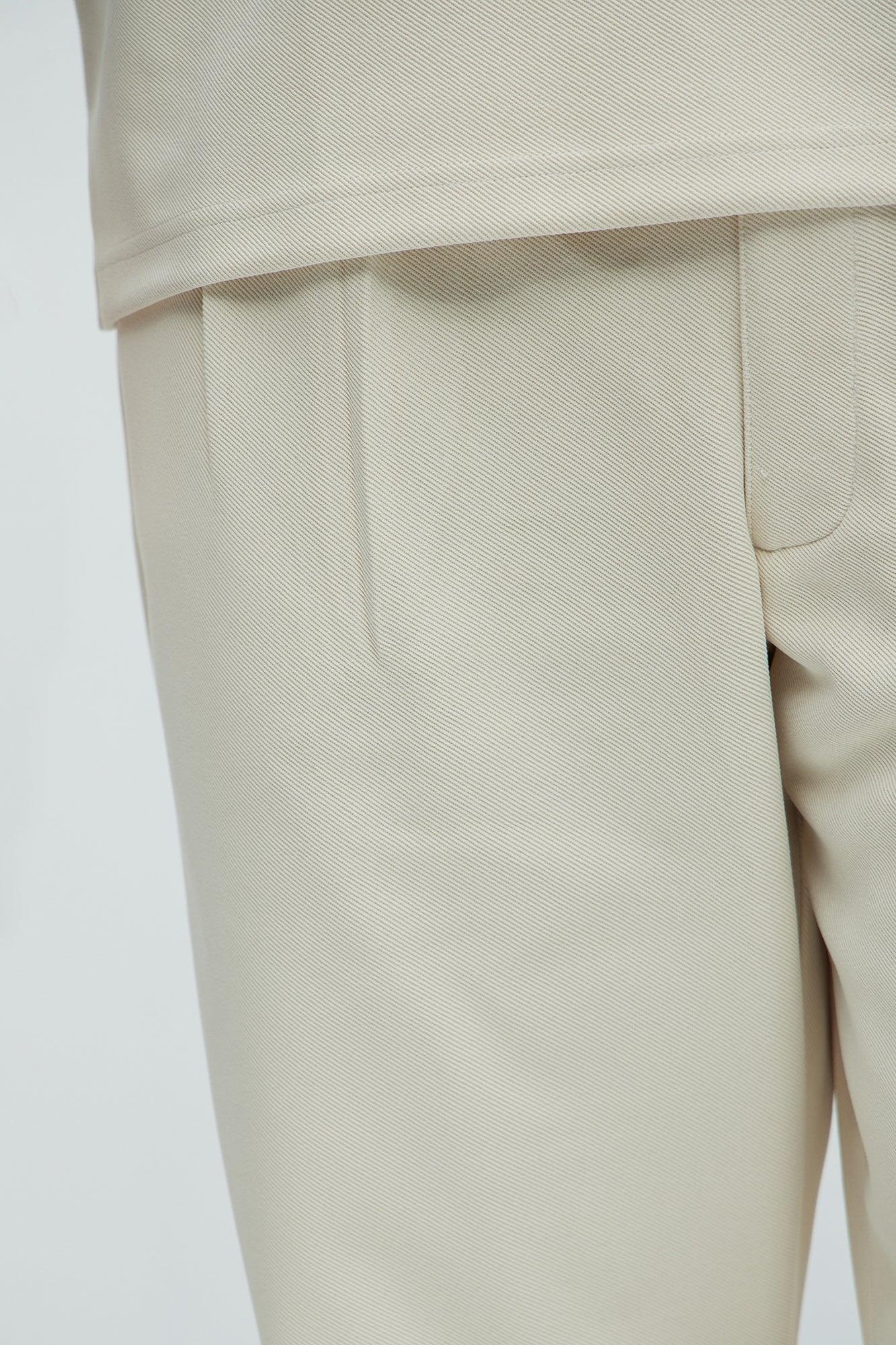Turner Relaxed Trouser Pants - Cream Product Image