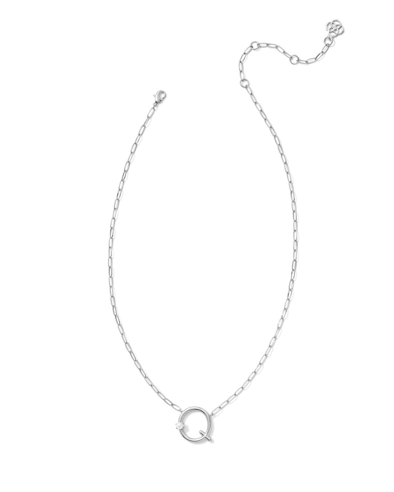Pearl Silver Letter X Short Pendant Necklace in Freshwater Cultured Pearl Product Image