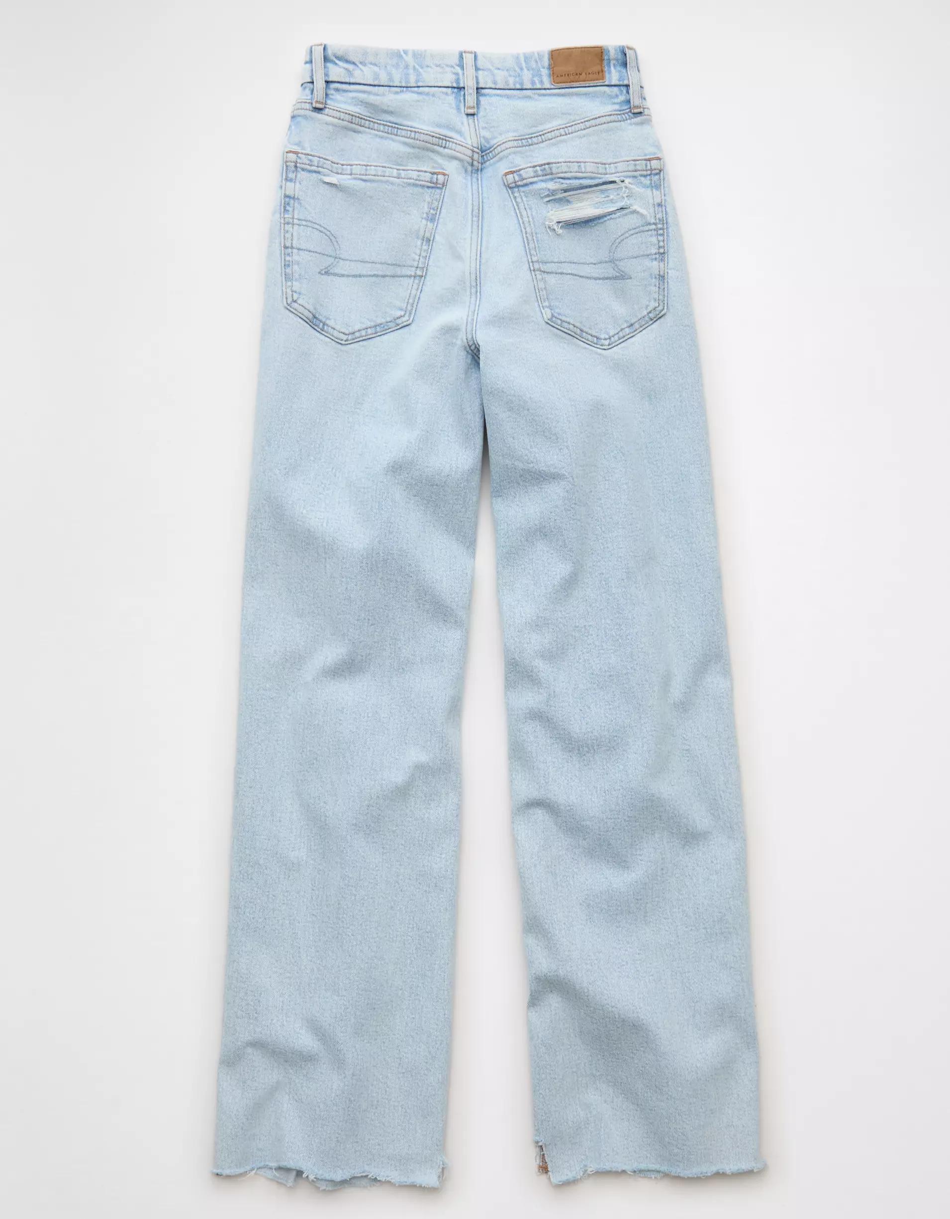 AE Strigid Curvy Ripped Super High-Waisted Baggy Straight Jean Product Image