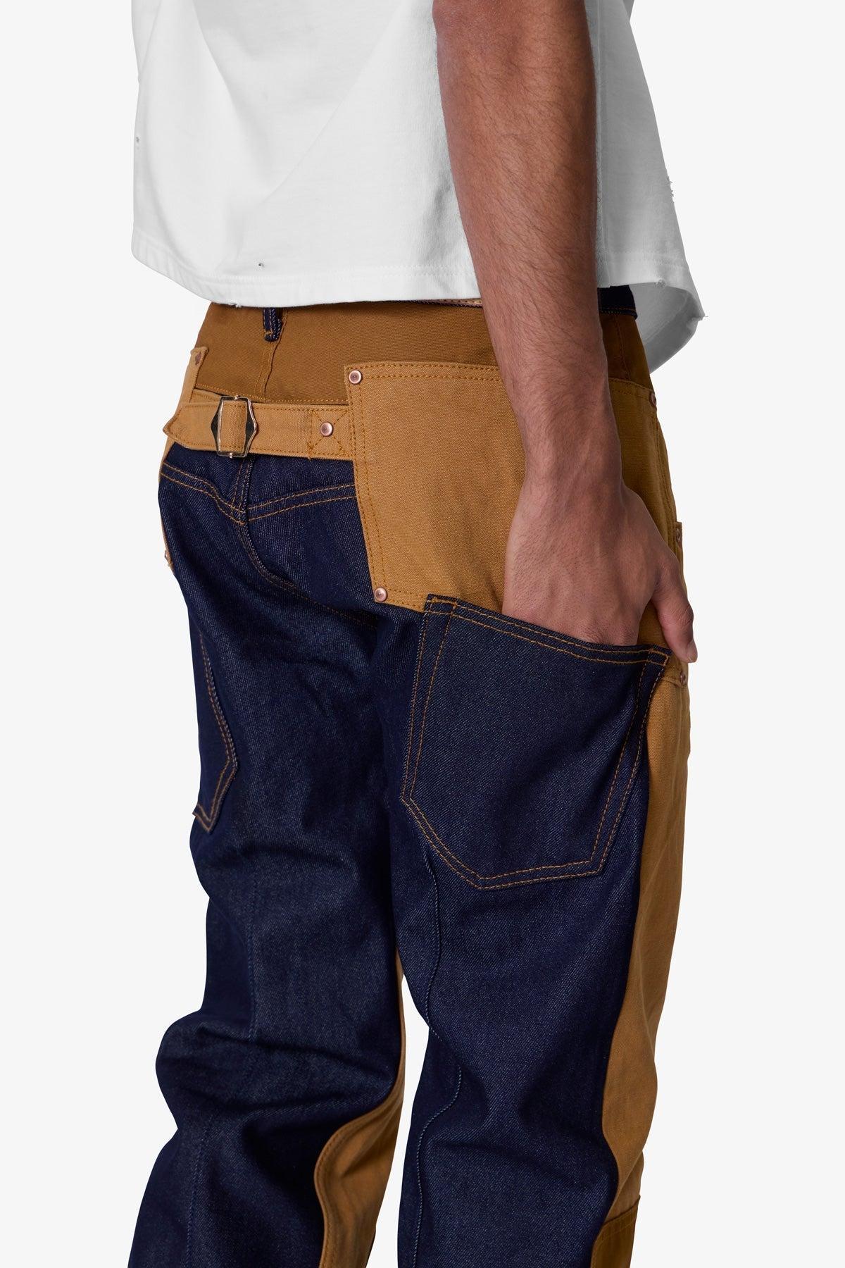 V727 Mixed Canvas Baggy Denim - Multi Product Image