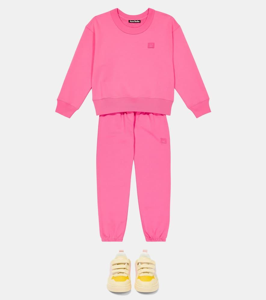 ACNE STUDIOS Mini Fairah Face Cotton Sweatshirt In Bright Pink Product Image
