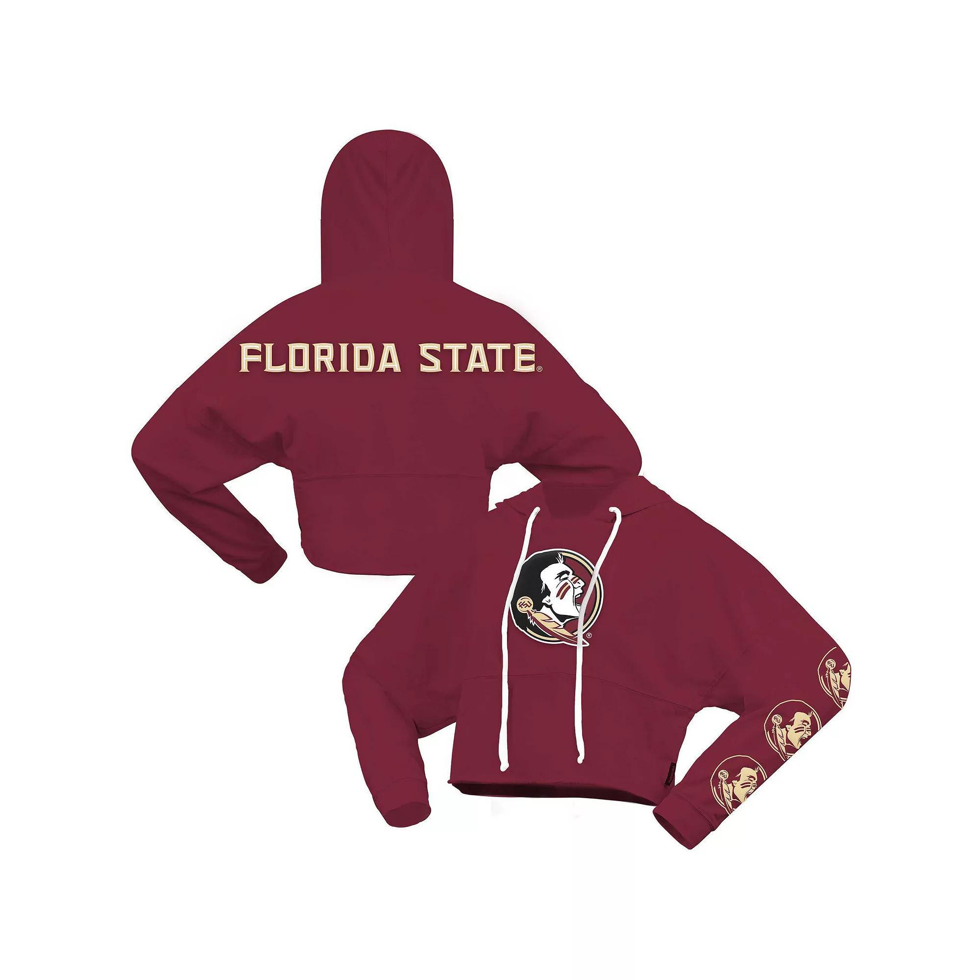 Women's Spirit Jersey Garnet Florida State Seminoles Oversized Cropped Pullover Hoodie, Size: XS, Red Product Image