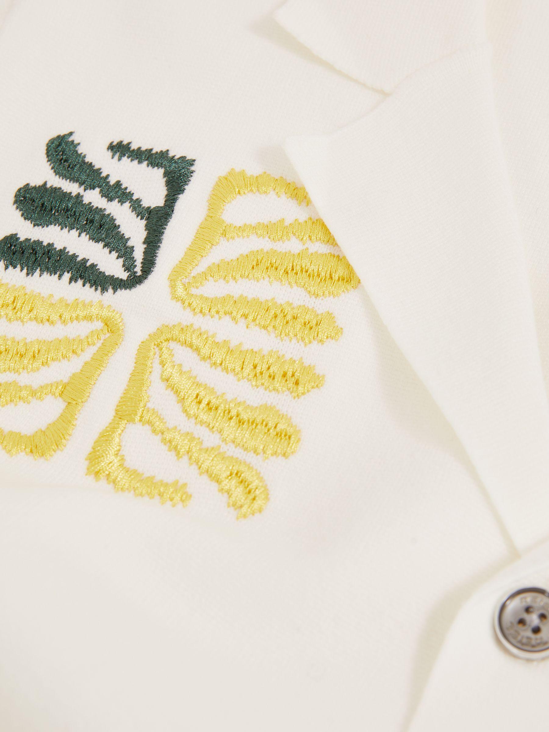 Reef-Embroidery Cuban-Collar Shirt in Optic White Product Image