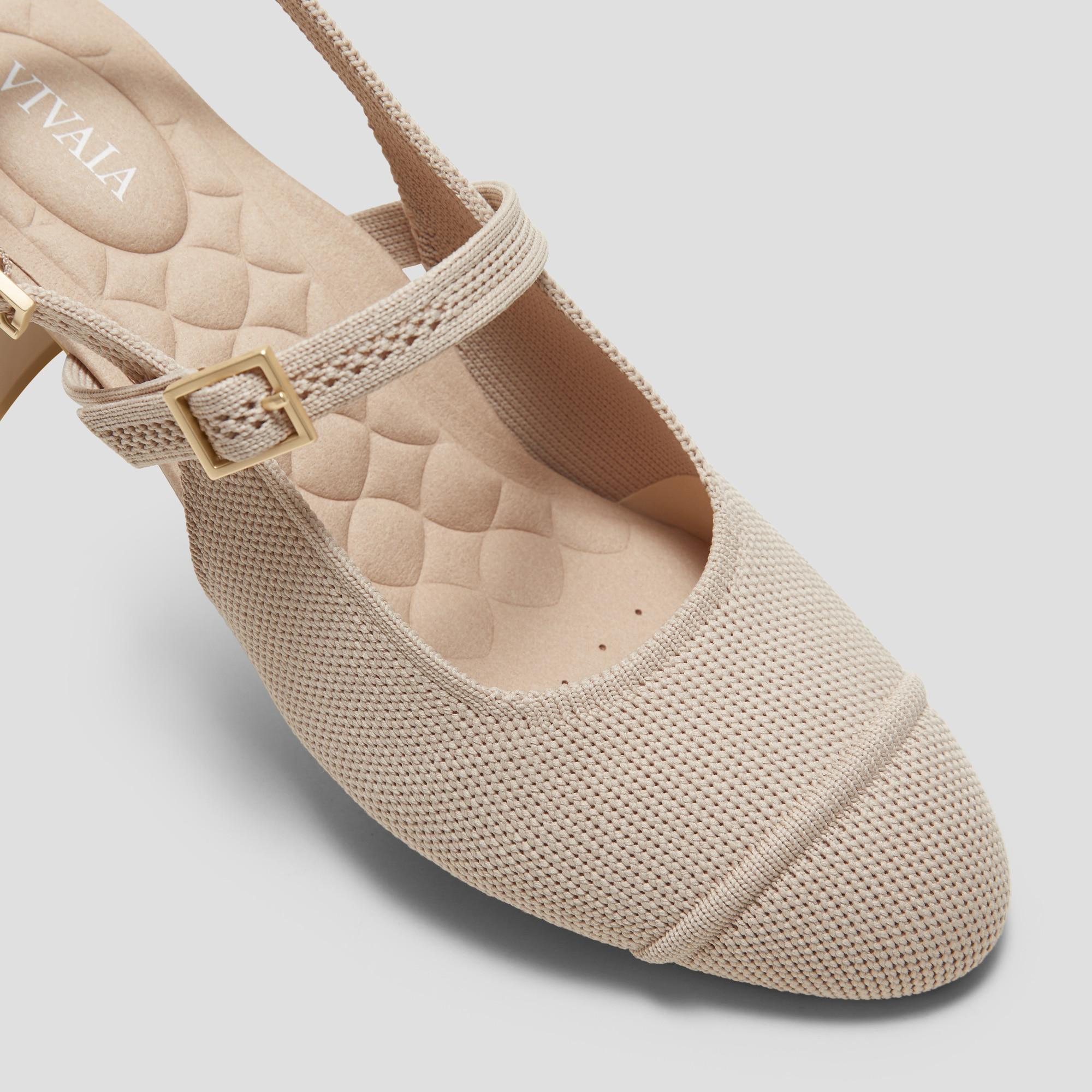 Almond-Toe Slingback Mary-Jane Sandals (Juliana) Product Image