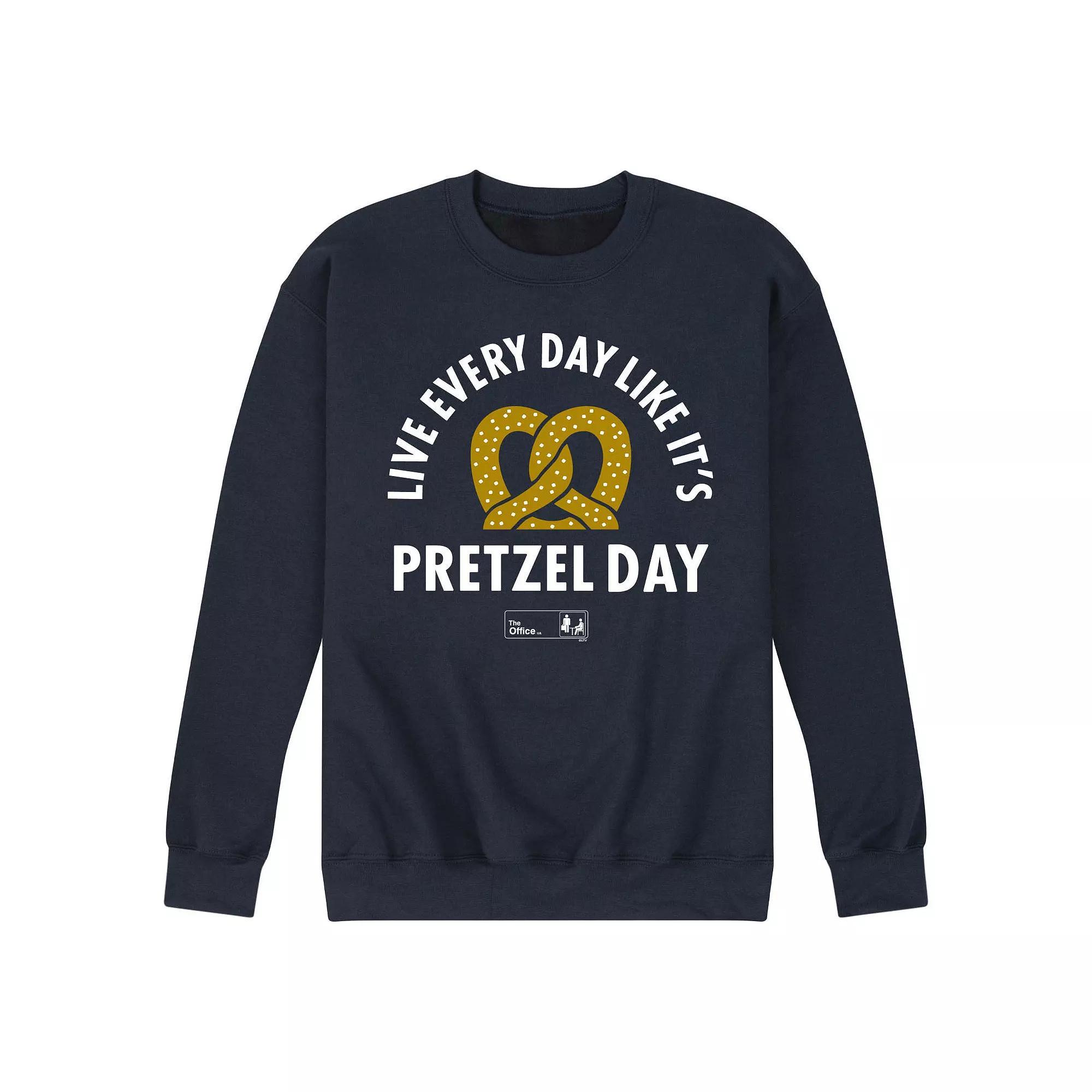 Mens The Office Pretzel Day Sweatshirt Blue Product Image