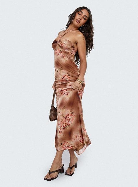 Saye Halter Twist Maxi Dress Multi Product Image
