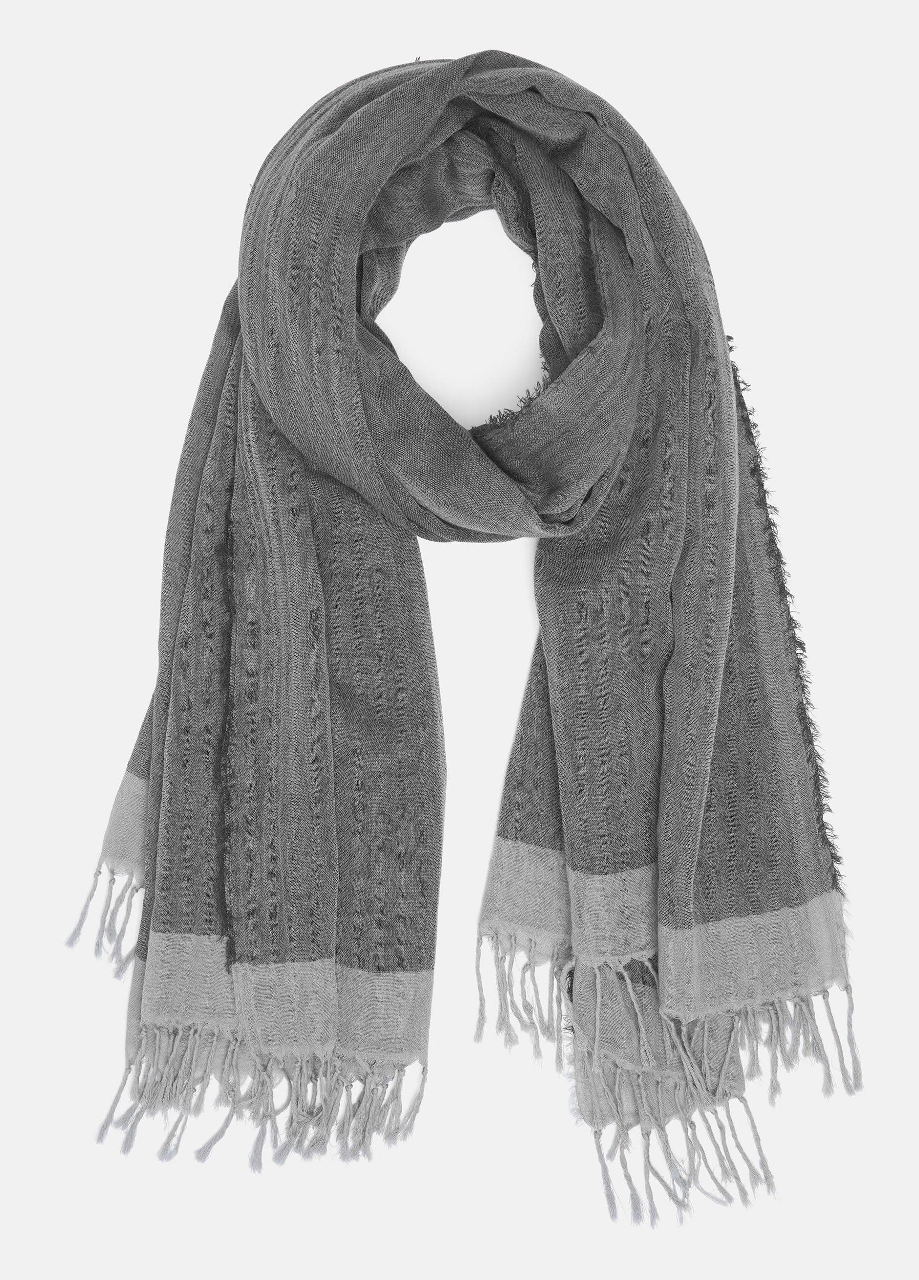 Border-Stripe Cotton Scarf Product Image