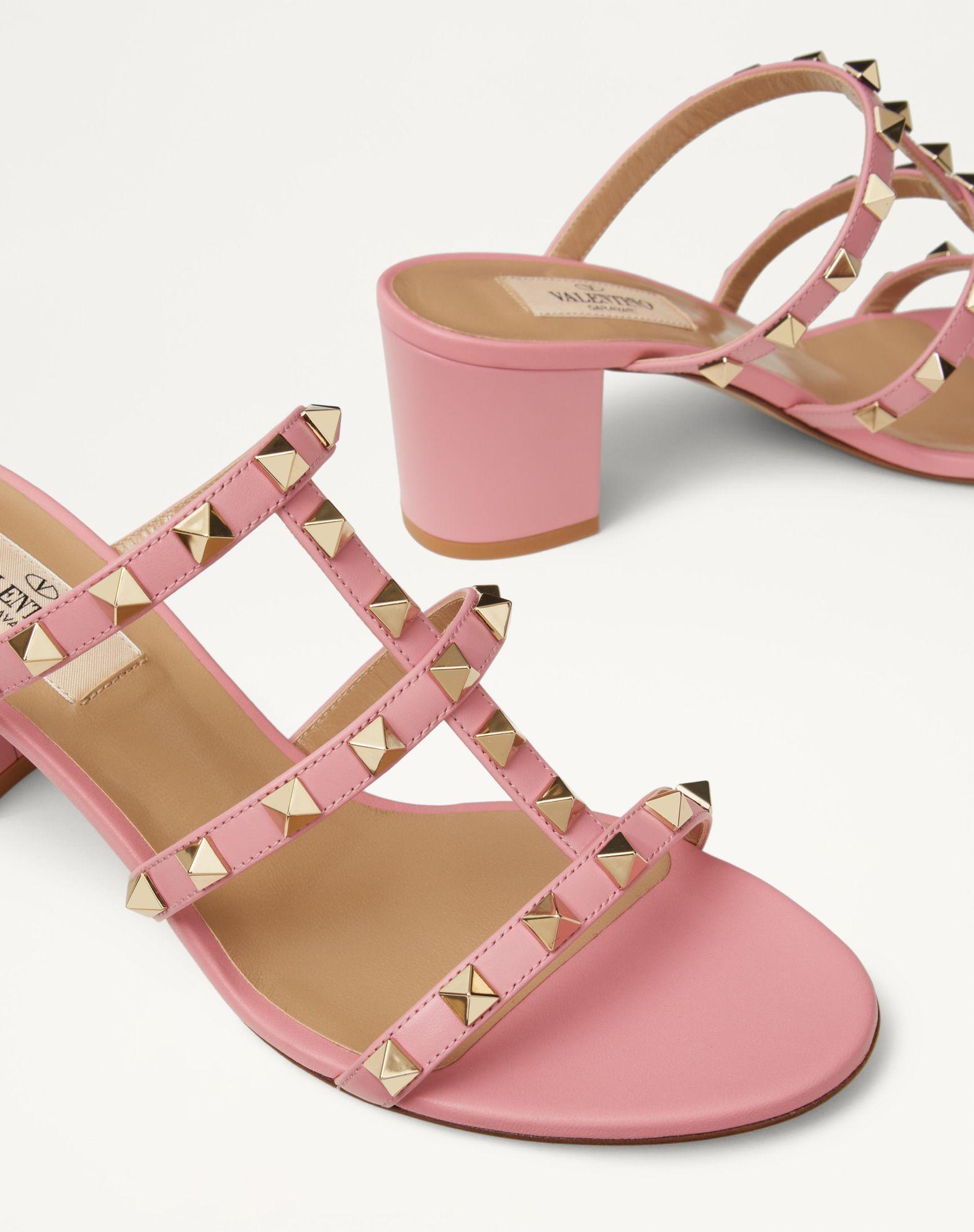 Rockstud Calfskin Leather Slide Sandal 60 Mm Product Image