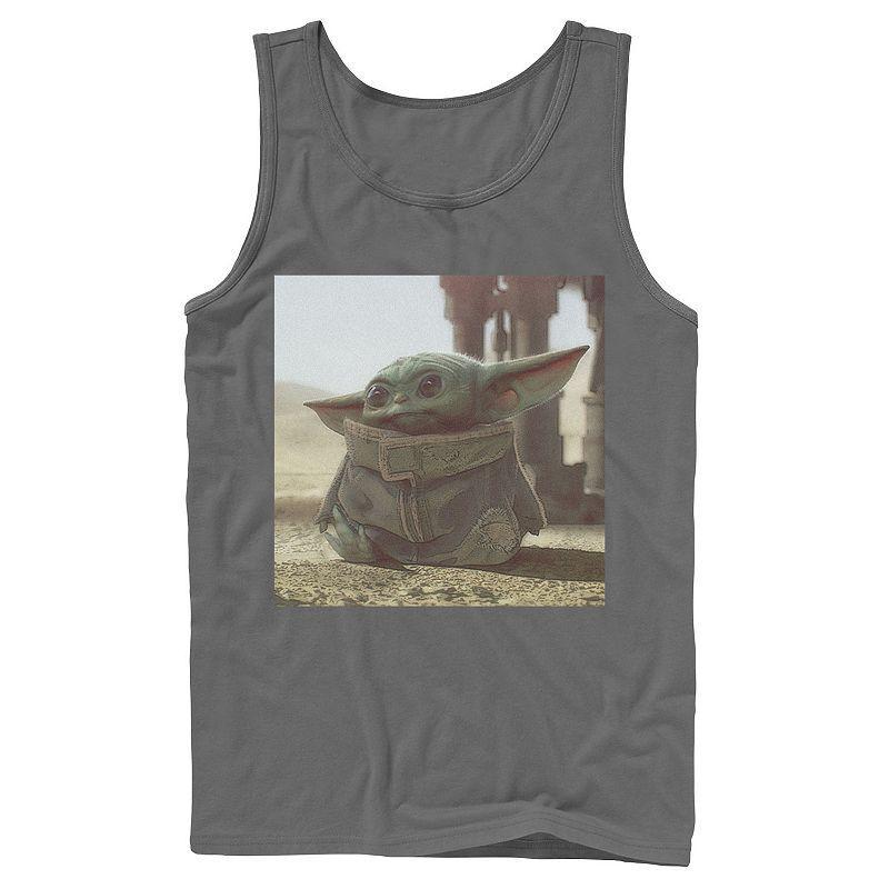 Mens Star Wars The Mandalorian The Child aka Baby Yoda Photograph Tank Top Athletic Grey Product Image
