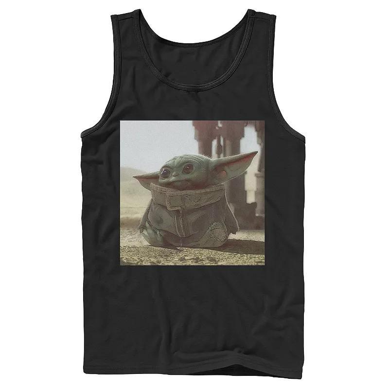 Mens Star Wars The Mandalorian The Child aka Baby Yoda Photograph Tank Top Athletic Grey Product Image