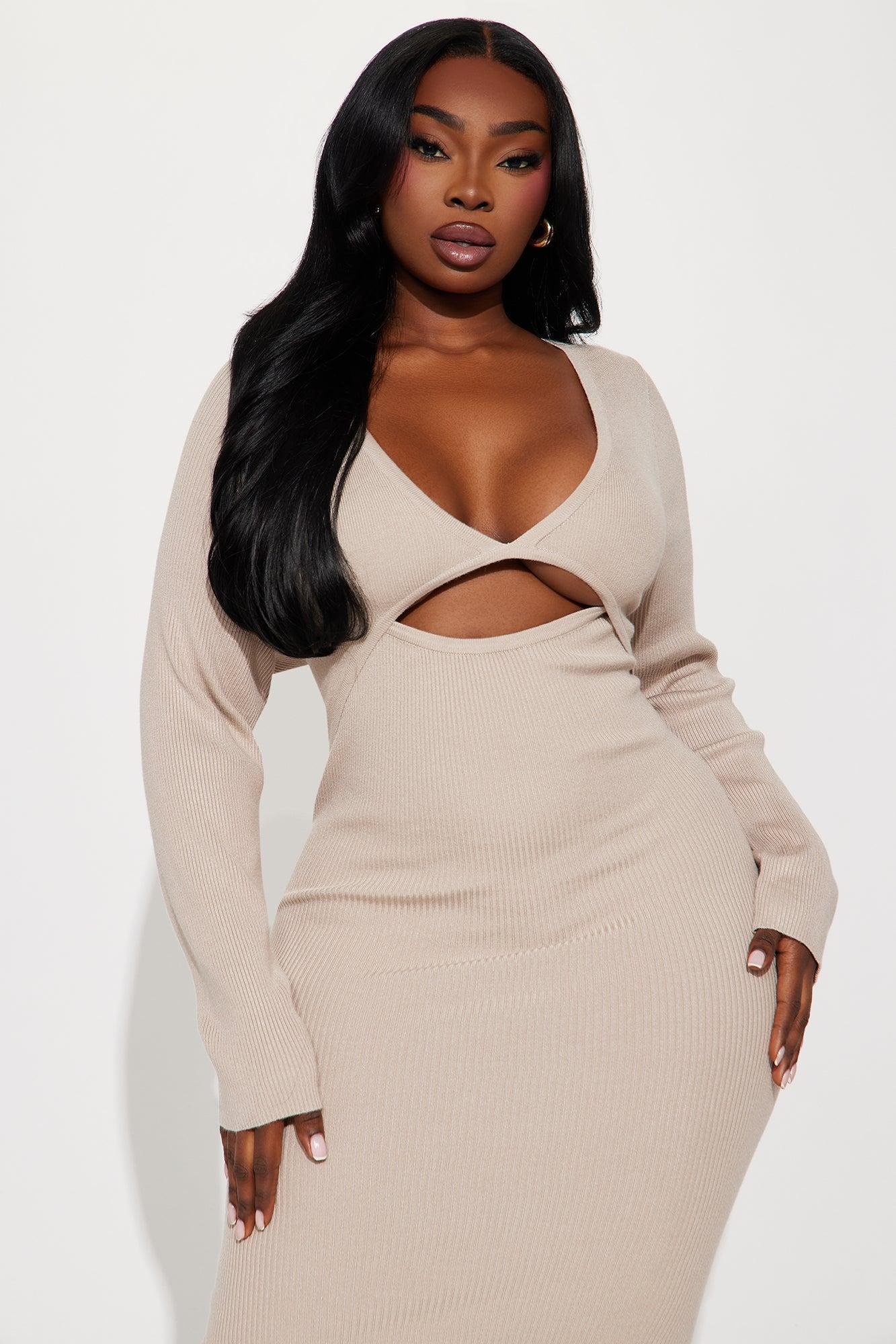 Mornings With You Sweater Midi Dress - Mocha Female Product Image