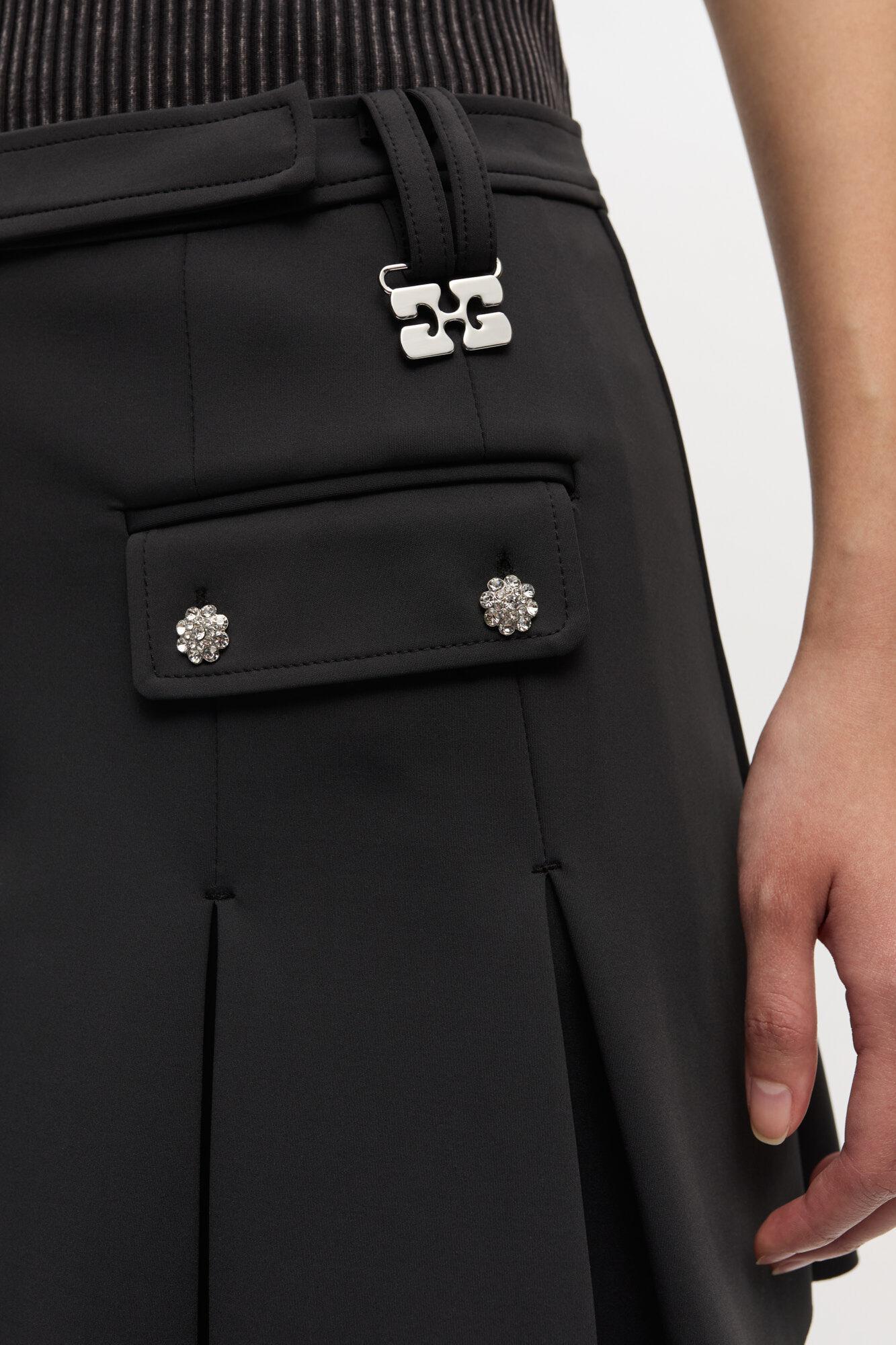 Black Pleated Mini Skirt Product Image