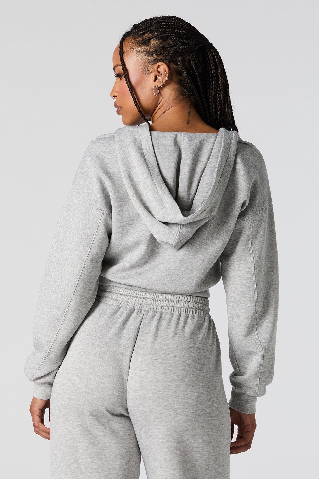 Active Zip-Up Cropped Fleece Hoodie Female Product Image