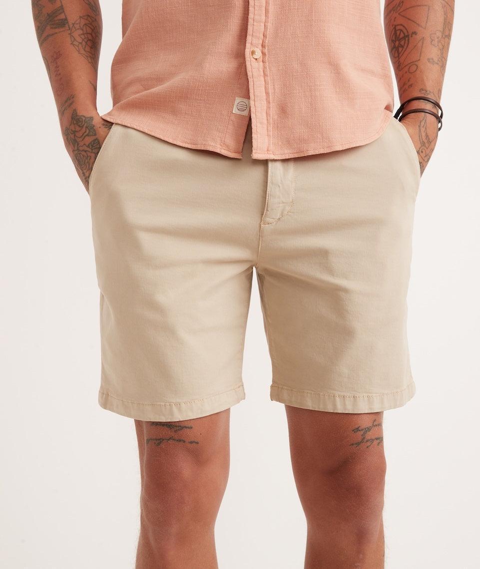 7" Stretch Twill Chino Short in Faded Khaki Product Image