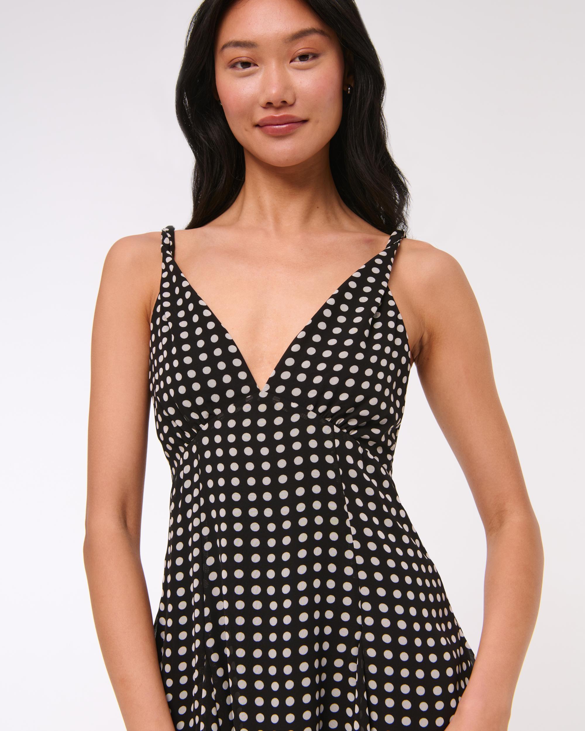 V-Neck Twist Godet Mini Dress Product Image