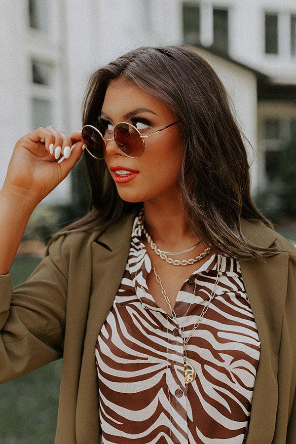 Around We Go Sunnies in Brown Product Image
