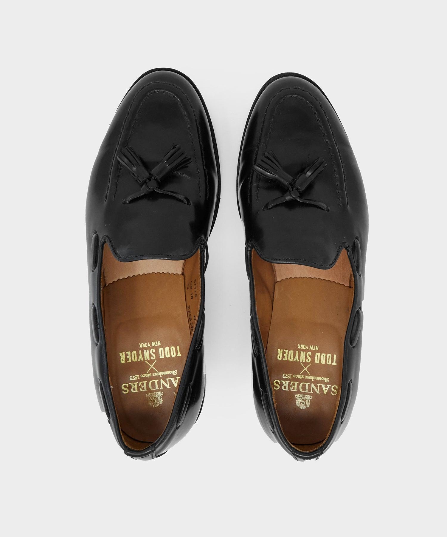 Todd Snyder x Sanders Tassel Loafer in Black Leather Product Image