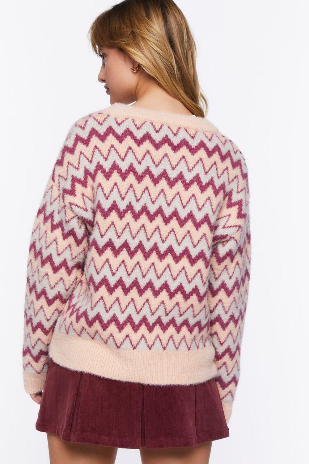 Fuzzy Chevron Print Sweater | Forever 21 Product Image