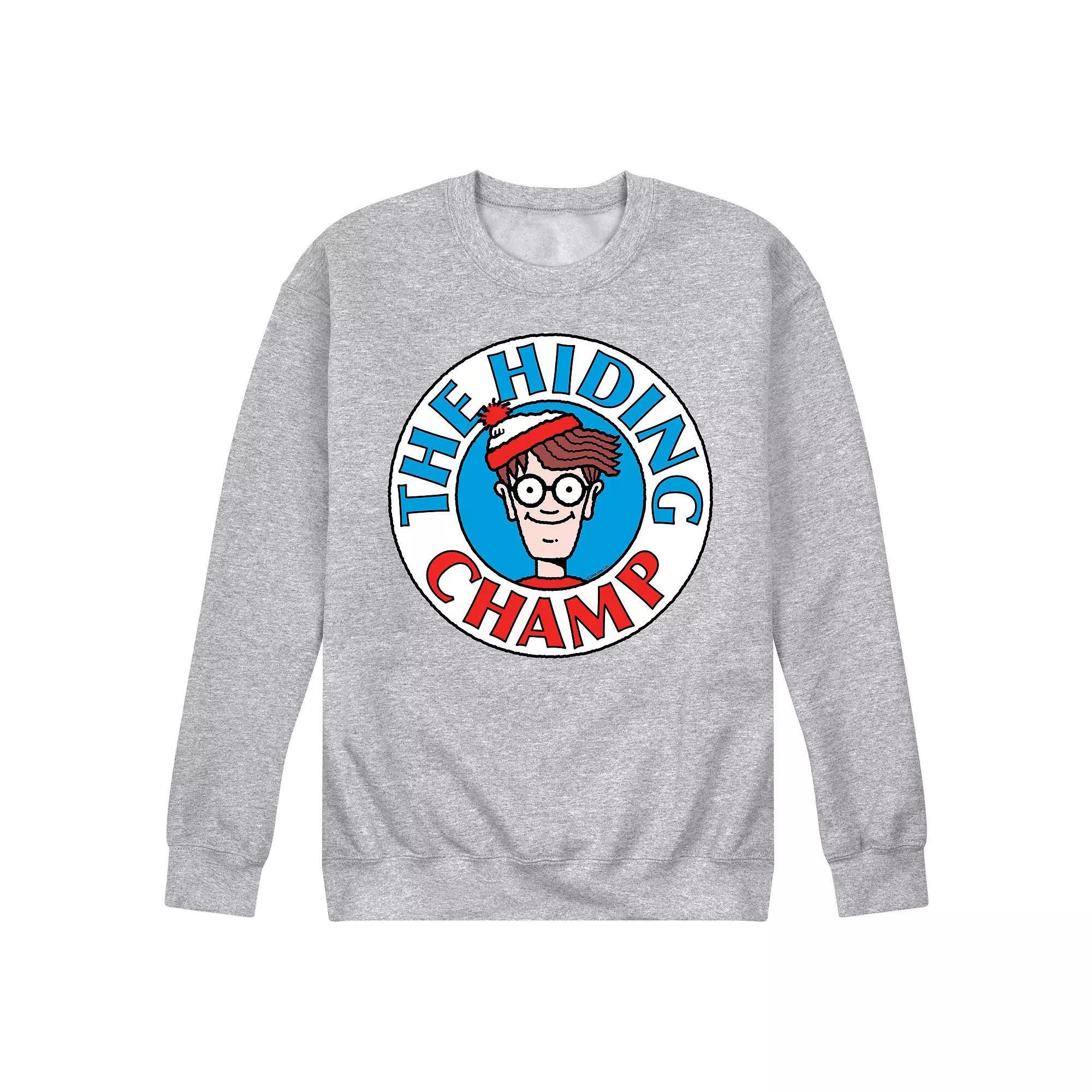 Mens Wheres Waldo The Hiding Champ Fleece Sweatshirt Blue Product Image