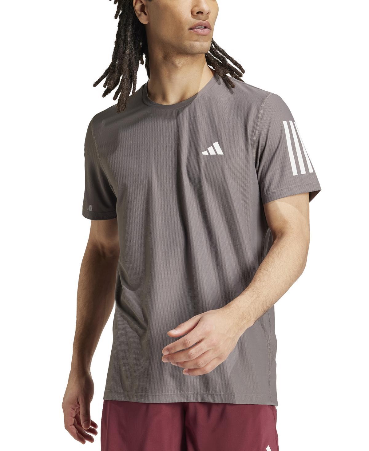 Men's adidas Own The Run Short Sleeve Tee, Size: Medium, Dark Blue Product Image