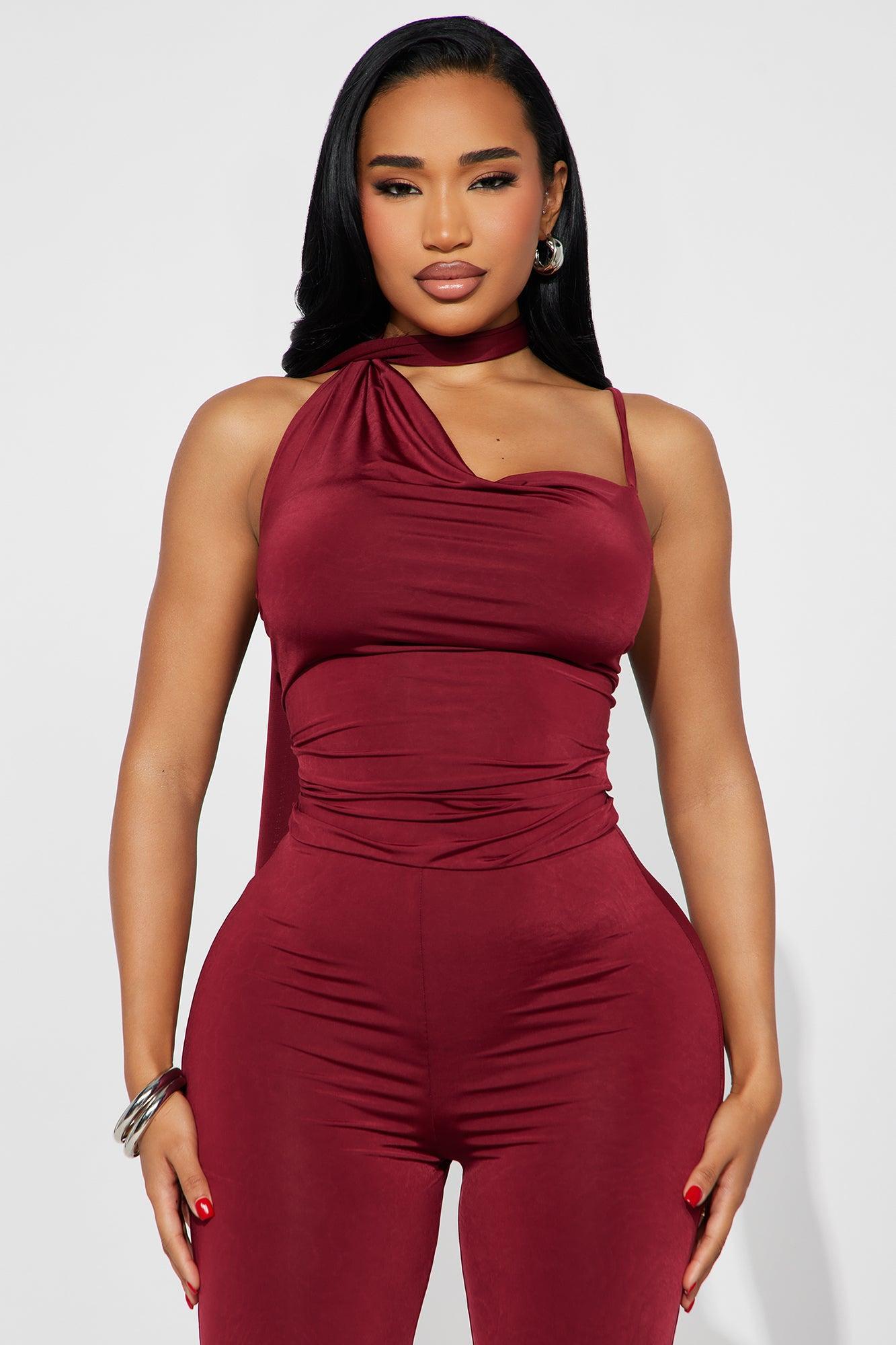 End Of The Night Jumpsuit - Burgundy Product Image