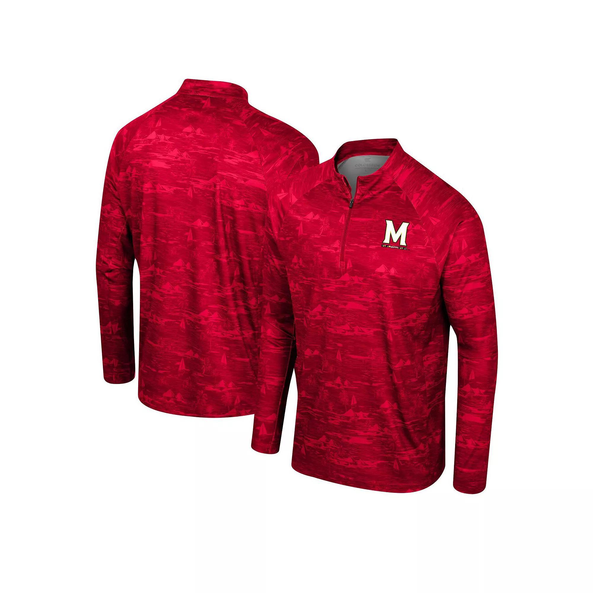 Men's Colosseum Cardinal Iowa State Cyclones Carson Raglan Quarter-Zip Jacket, Size: Medium, Red Product Image