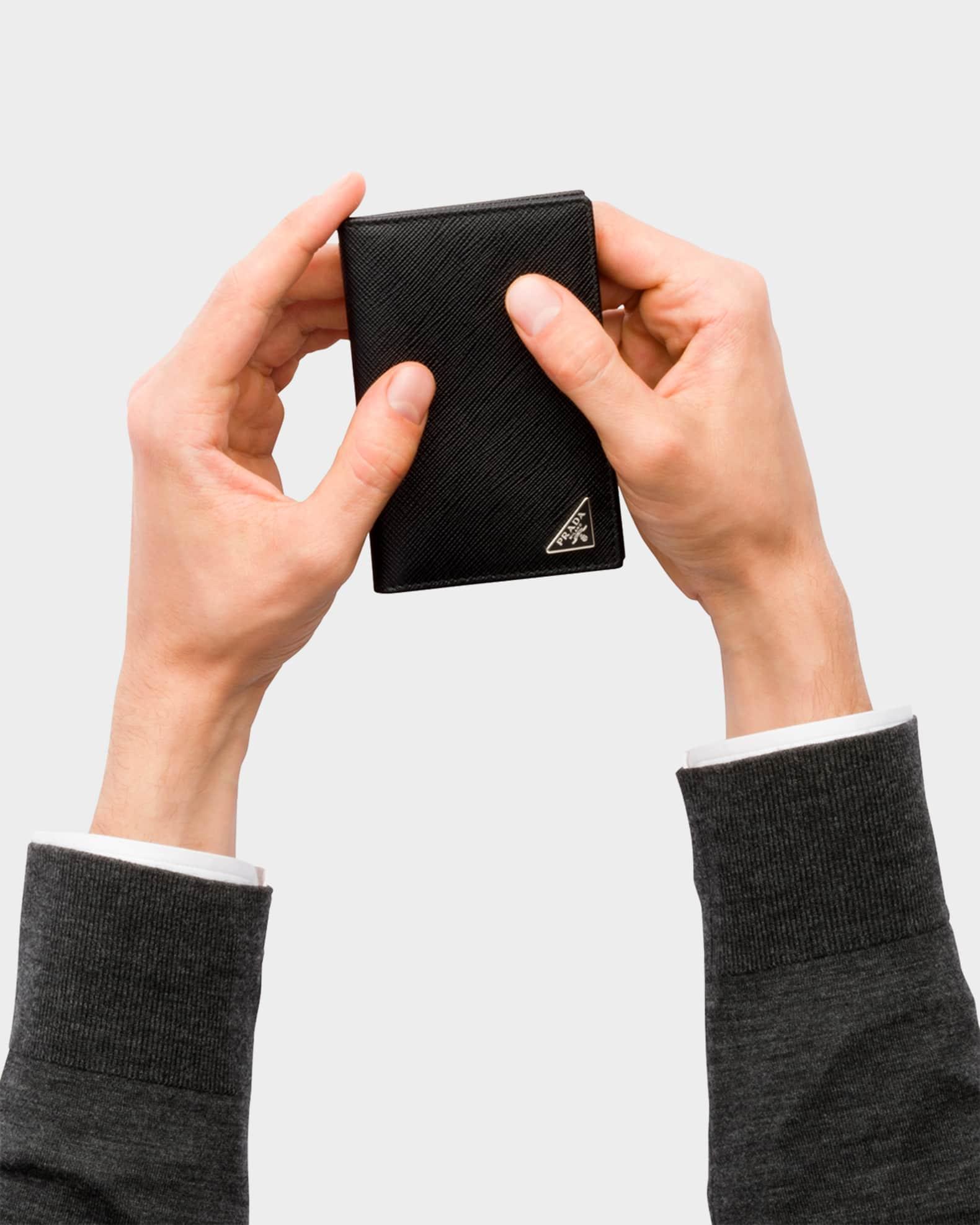 Men's Saffiano Leather Slim Card Holder Wallet Product Image