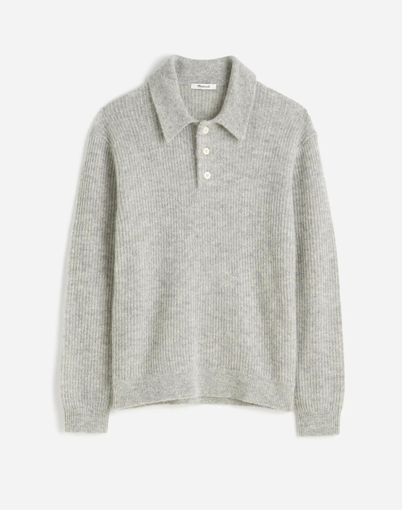 Alpaca-Blend Sweater Polo Shirt Product Image
