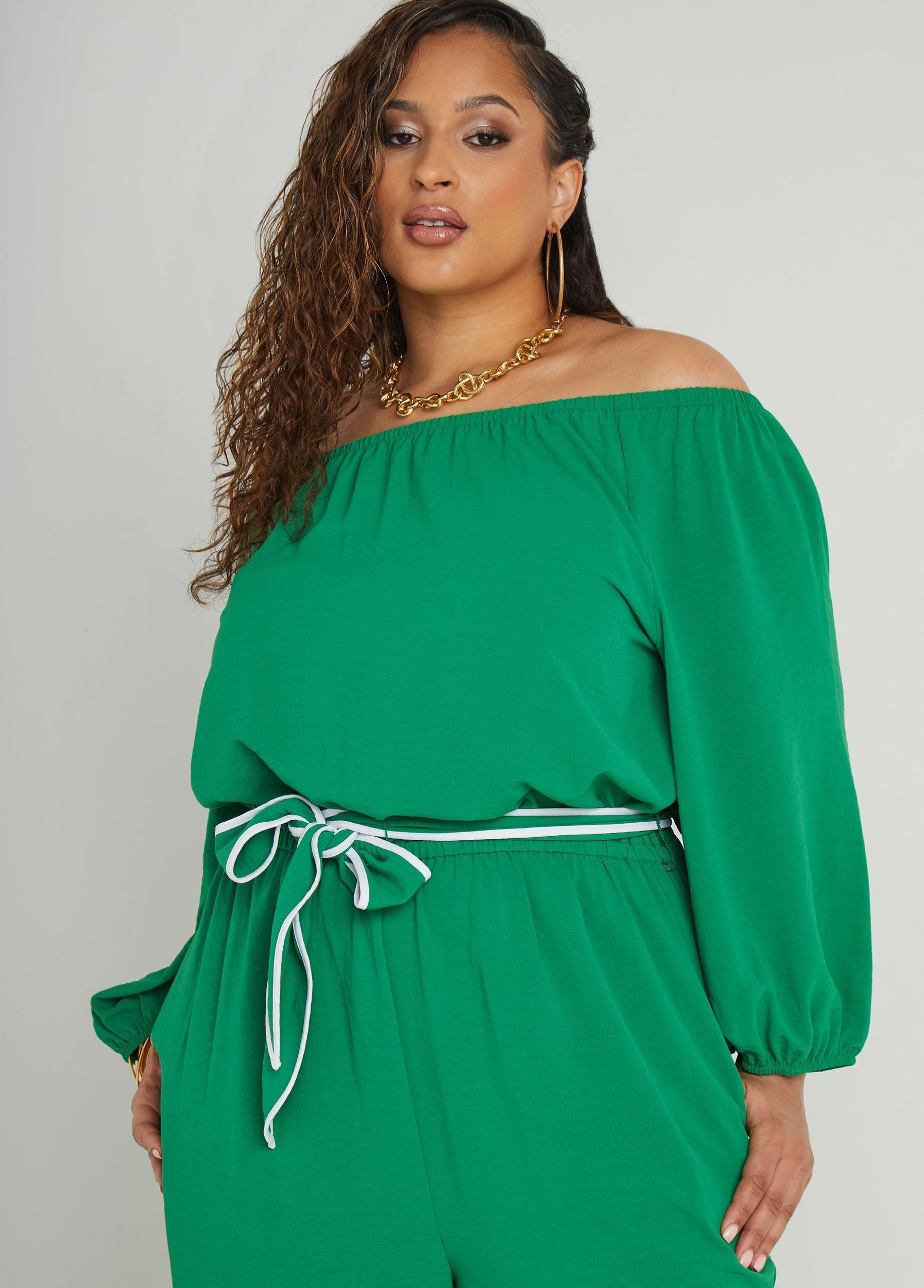 Belted Off The Shoulder Jumpsuit Product Image
