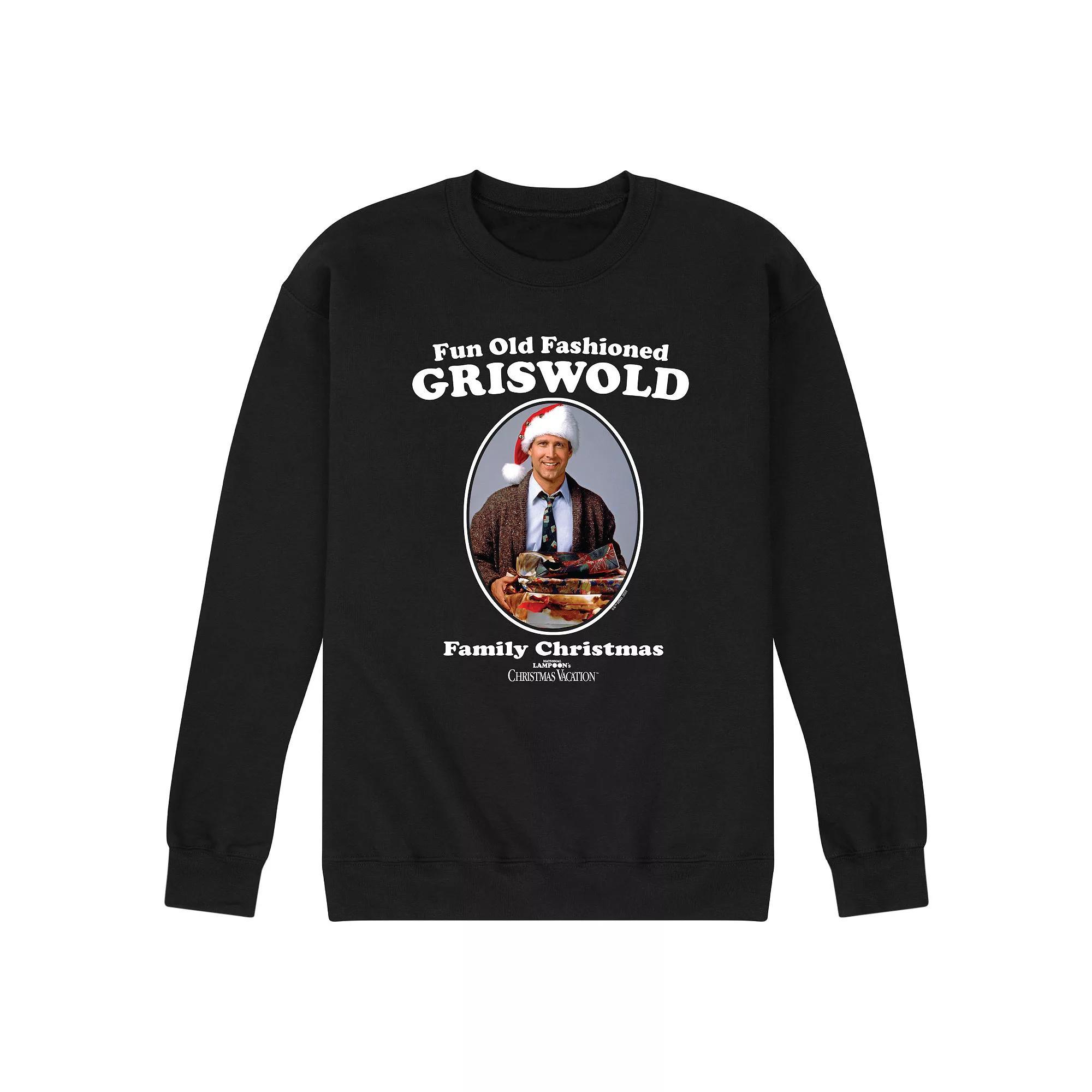 Mens National Lampoons Christmas Vacation Fun Old Fashion Fleece Sweatshirt Blue Product Image