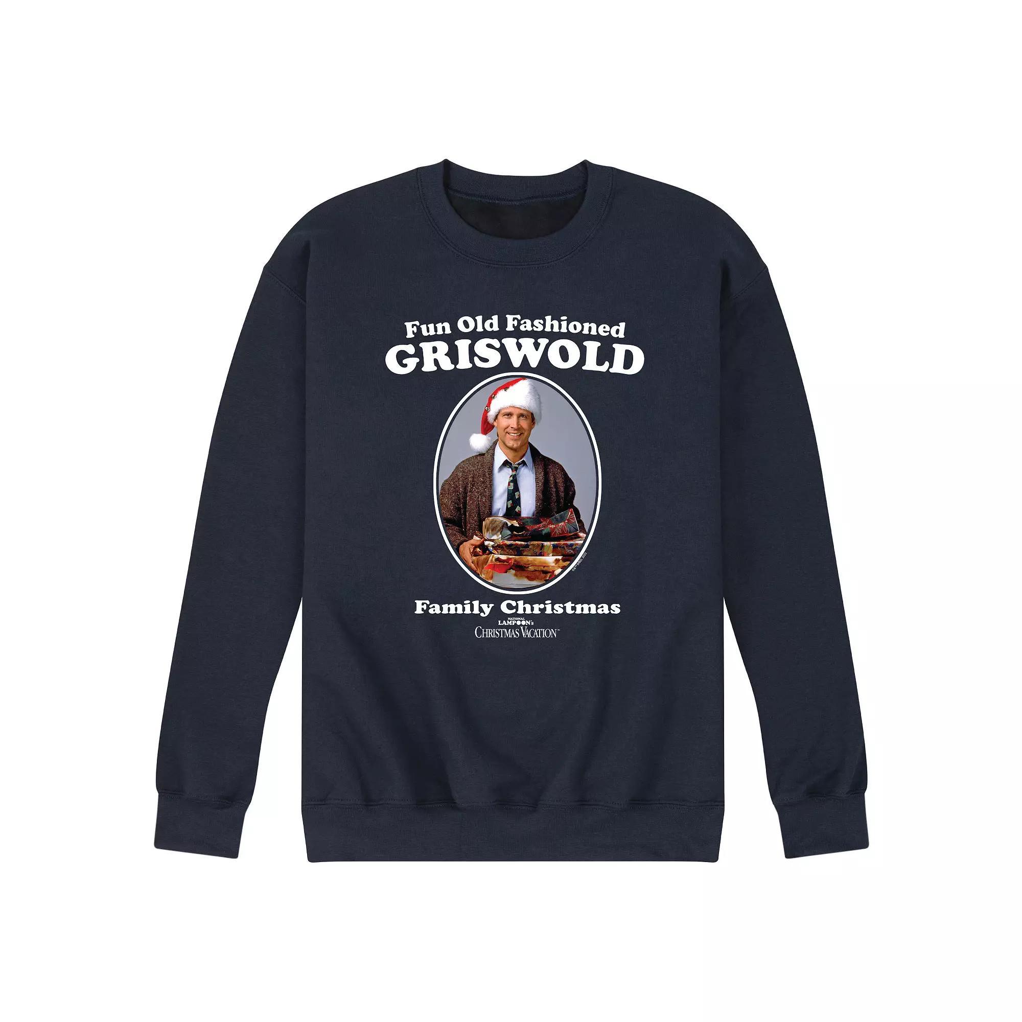 Mens National Lampoons Christmas Vacation Fun Old Fashion Fleece Sweatshirt Blue Product Image