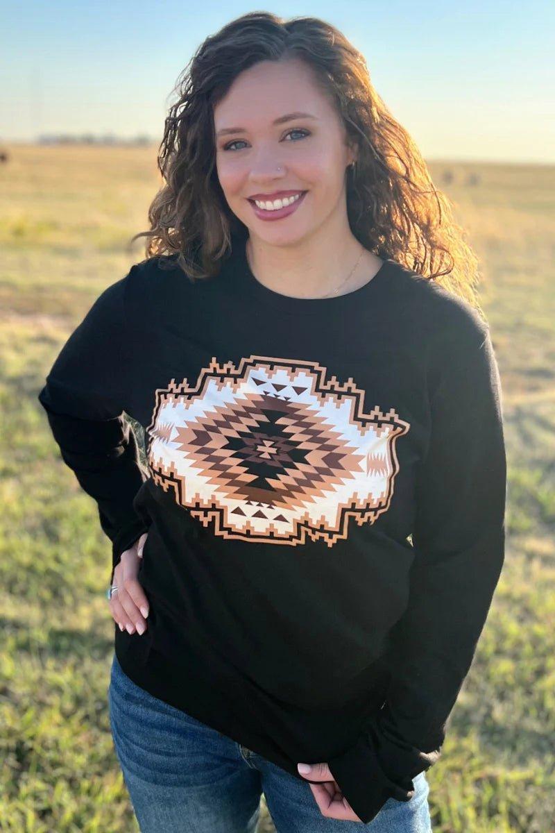 Sterling Kreek Navajo Rug Long Sleeved Top Product Image