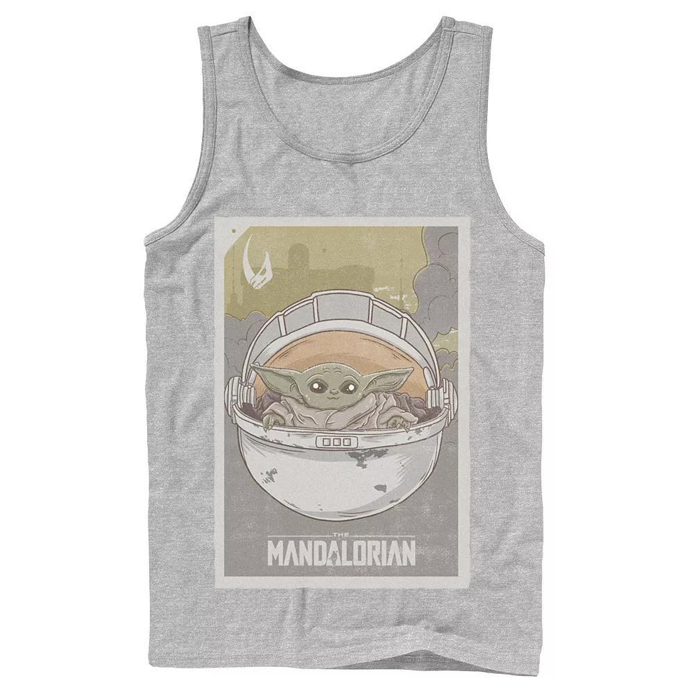 Men's Star Wars The Mandalorian The Child aka Baby Yoda Poster Tank Top, Size: Small, Grey Product Image