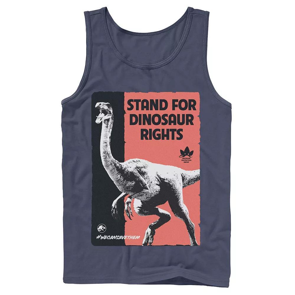 Men's Jurassic World Stand For Dinosaurs Poster Tank Top, Size: Small, Grey Product Image