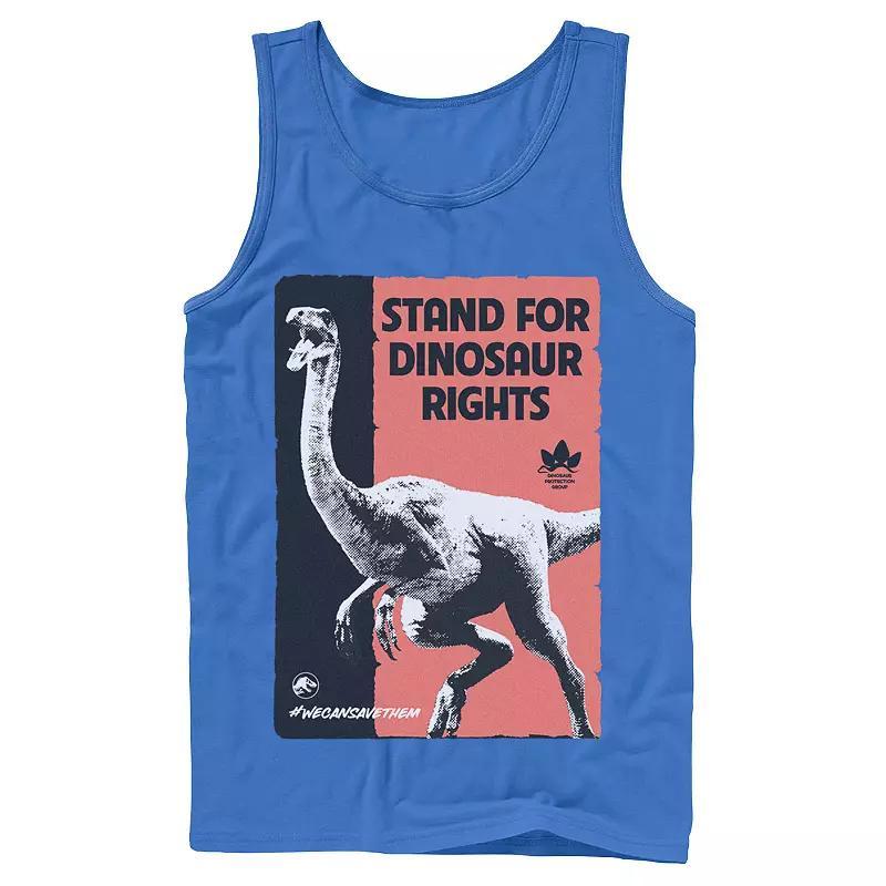 Men's Jurassic World Stand For Dinosaurs Poster Tank Top, Size: Small, Grey Product Image