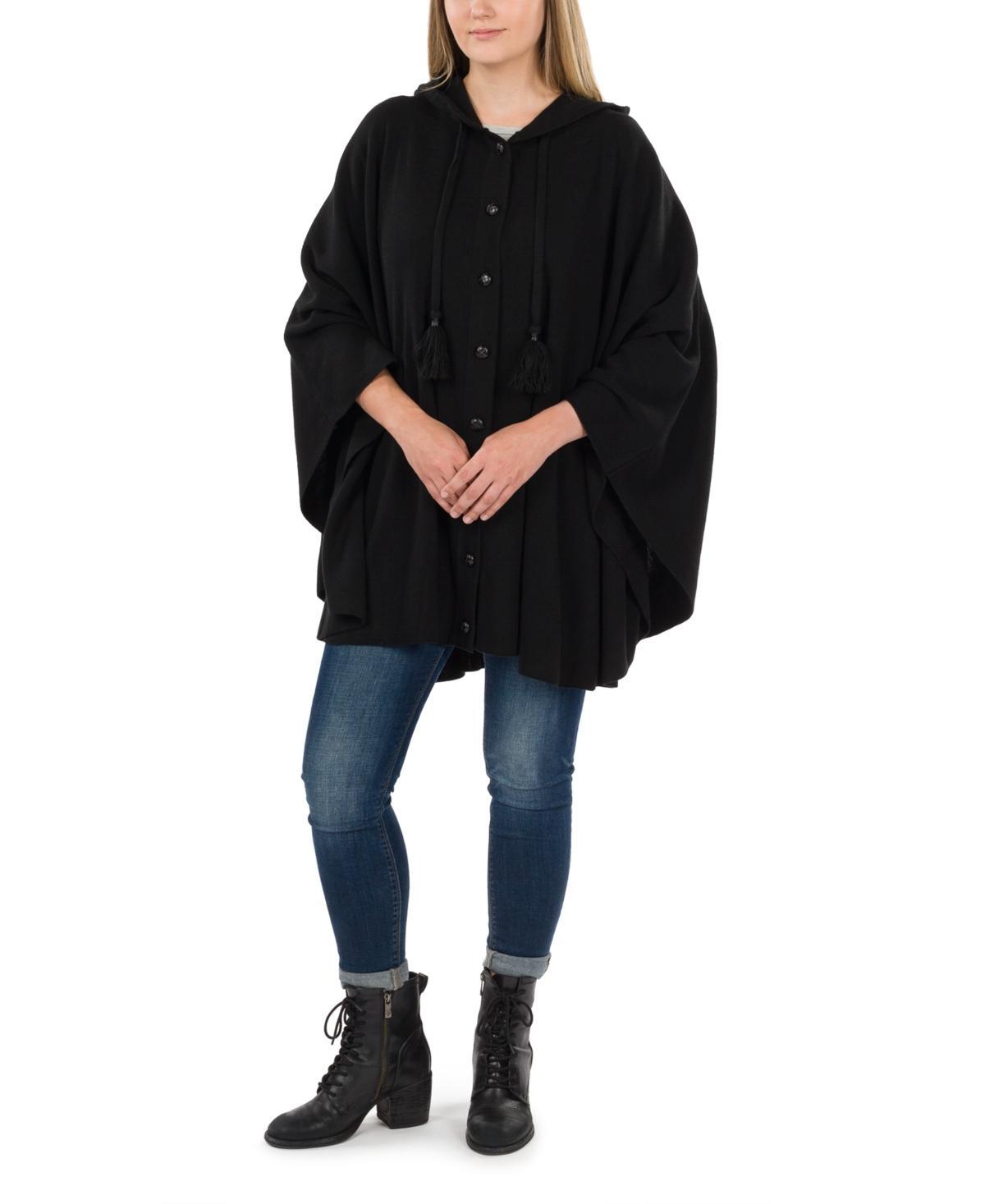Patricia Nash Women's Hooded and Buttoned Front Cape Product Image