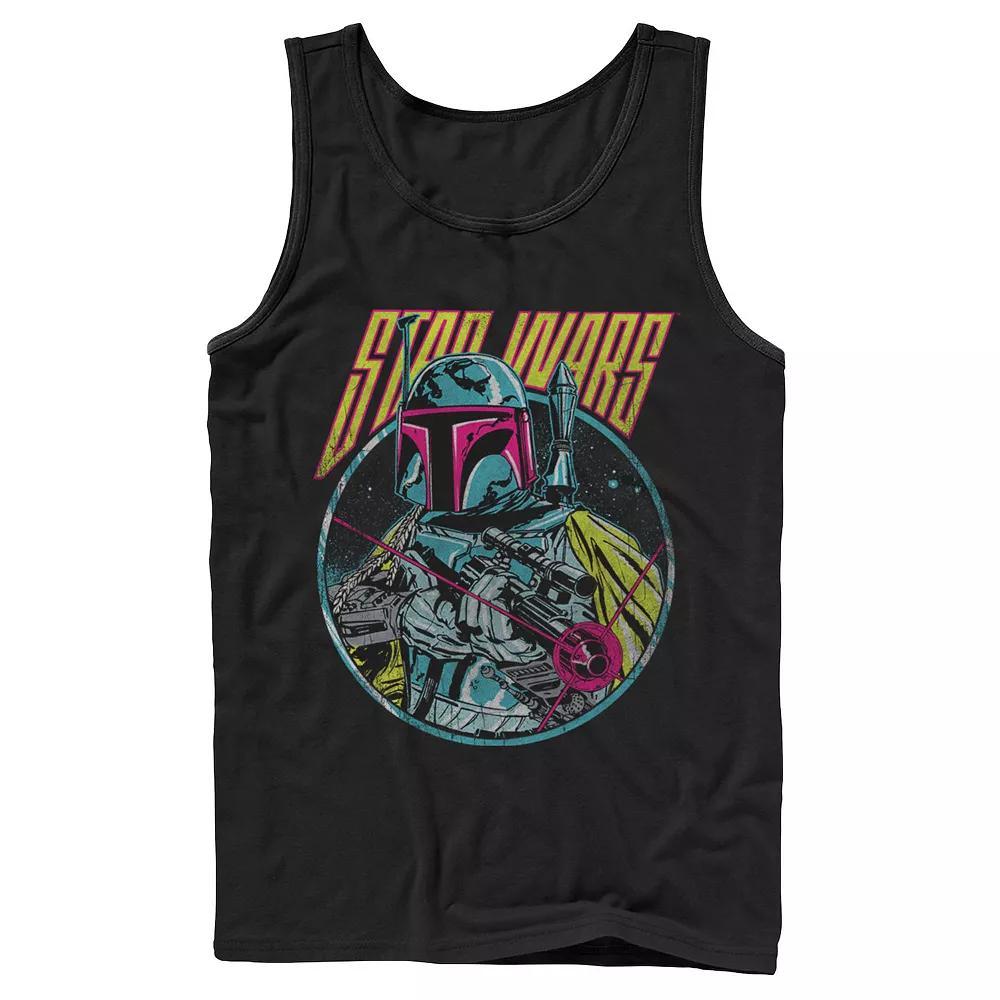 Men's Star Wars Boba Fett Neon Blaster Vintage Tank Top, Size: XL, Black Product Image