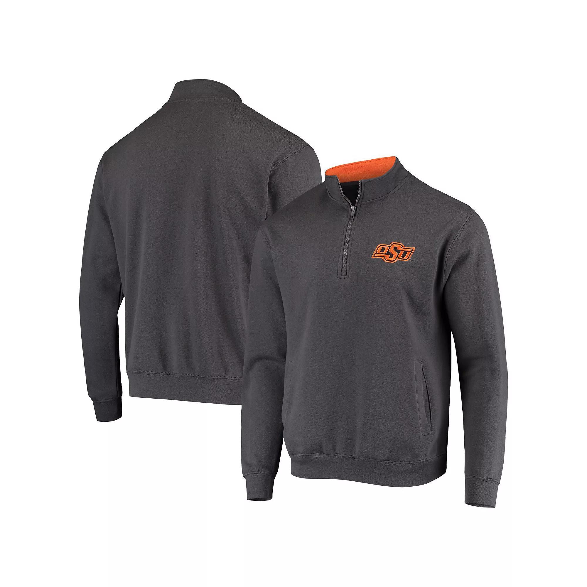 Men's Colosseum Charcoal Oklahoma State Cowboys Tortugas Logo Quarter-Zip Jacket, Size: 3XL Product Image