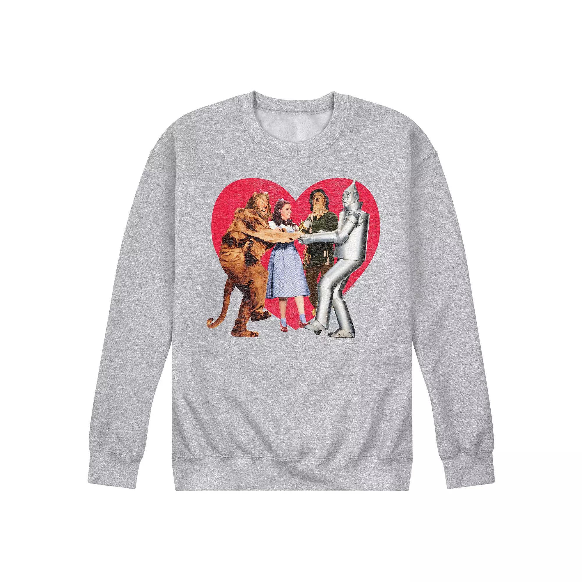 Mens Wizard Of Oz Group Photo Heart Fleece Sweatshirt Product Image