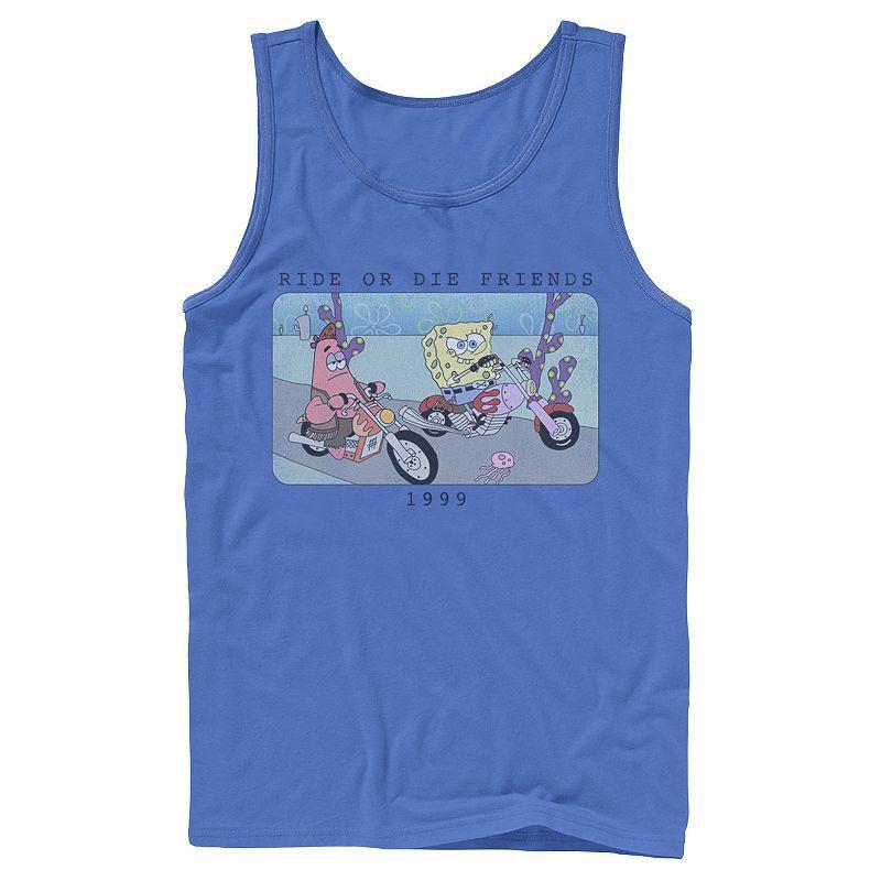 Men's Nickelodeon SpongeBob SquarePants Ride Or Die Friends 1999 Portrait Graphic Tank Top, Size: Small, Grey Product Image