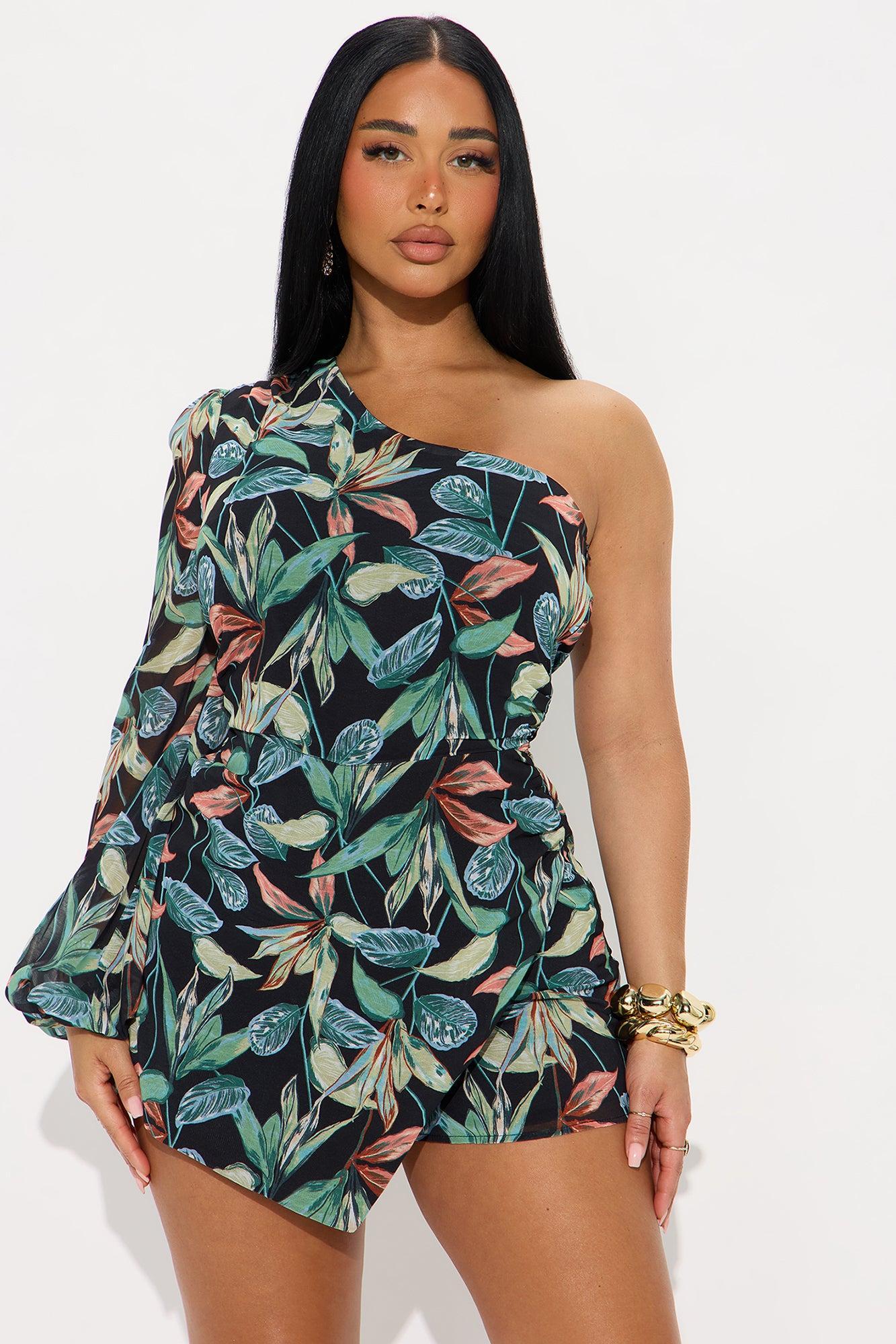 Sunny Day Chiffon Romper - Black/combo Product Image