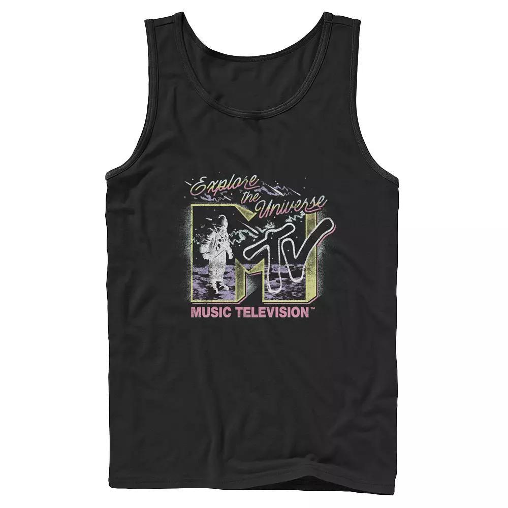 Men's MTV Music Television Explore The Universe Logo Tank Top, Boy's, Size: Large, Black Product Image