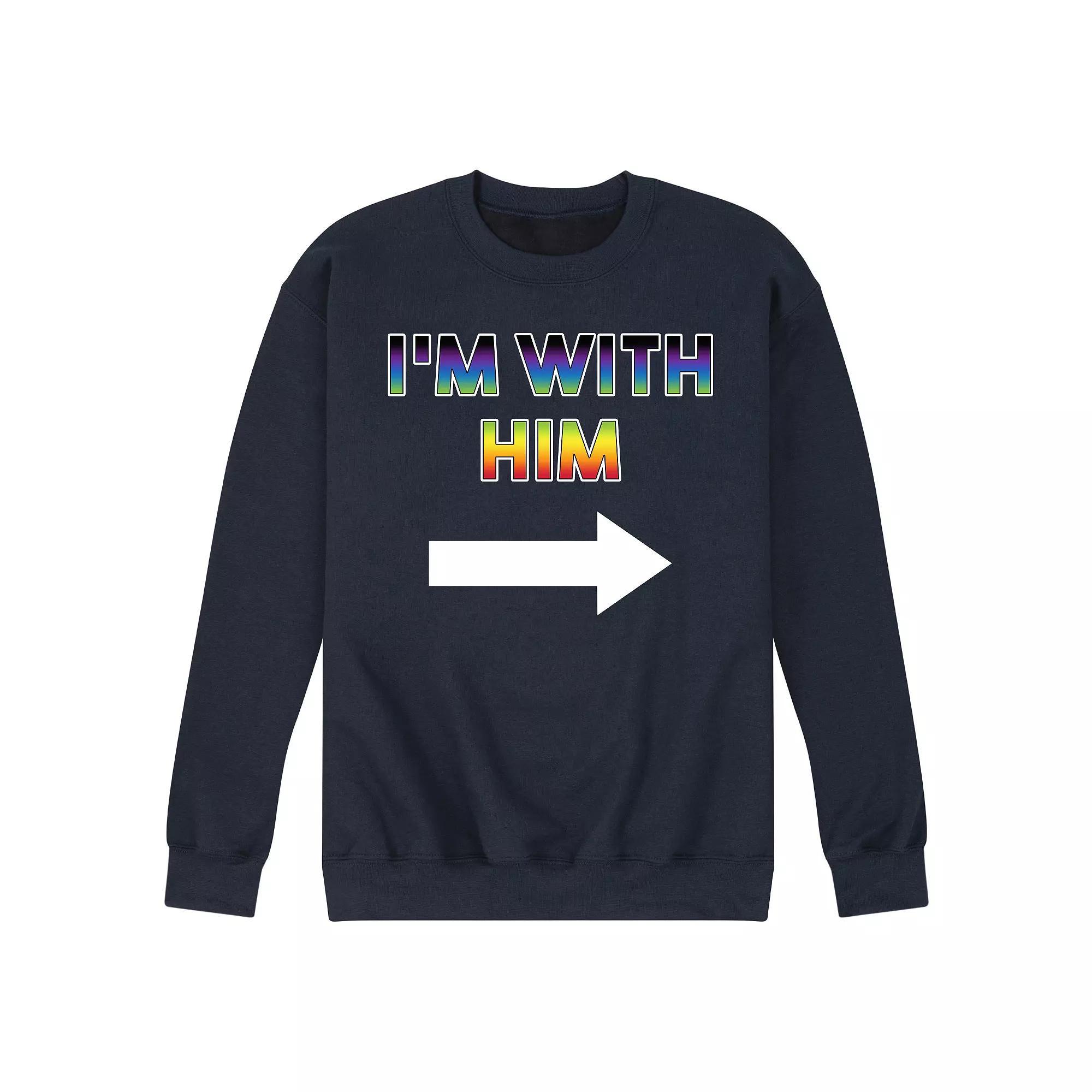 Mens Im With Him Fleece Sweatshirt Grey Gray Product Image