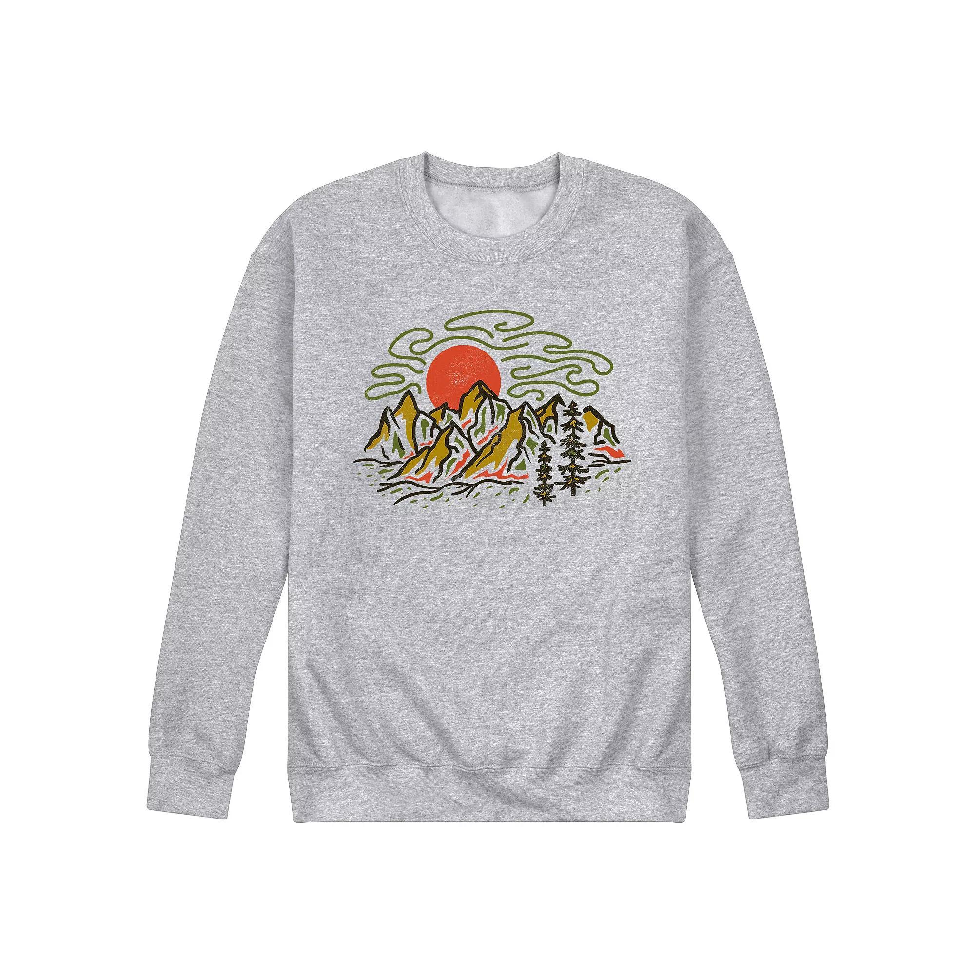 Mens Colorful Mountains Graphic Fleece Product Image
