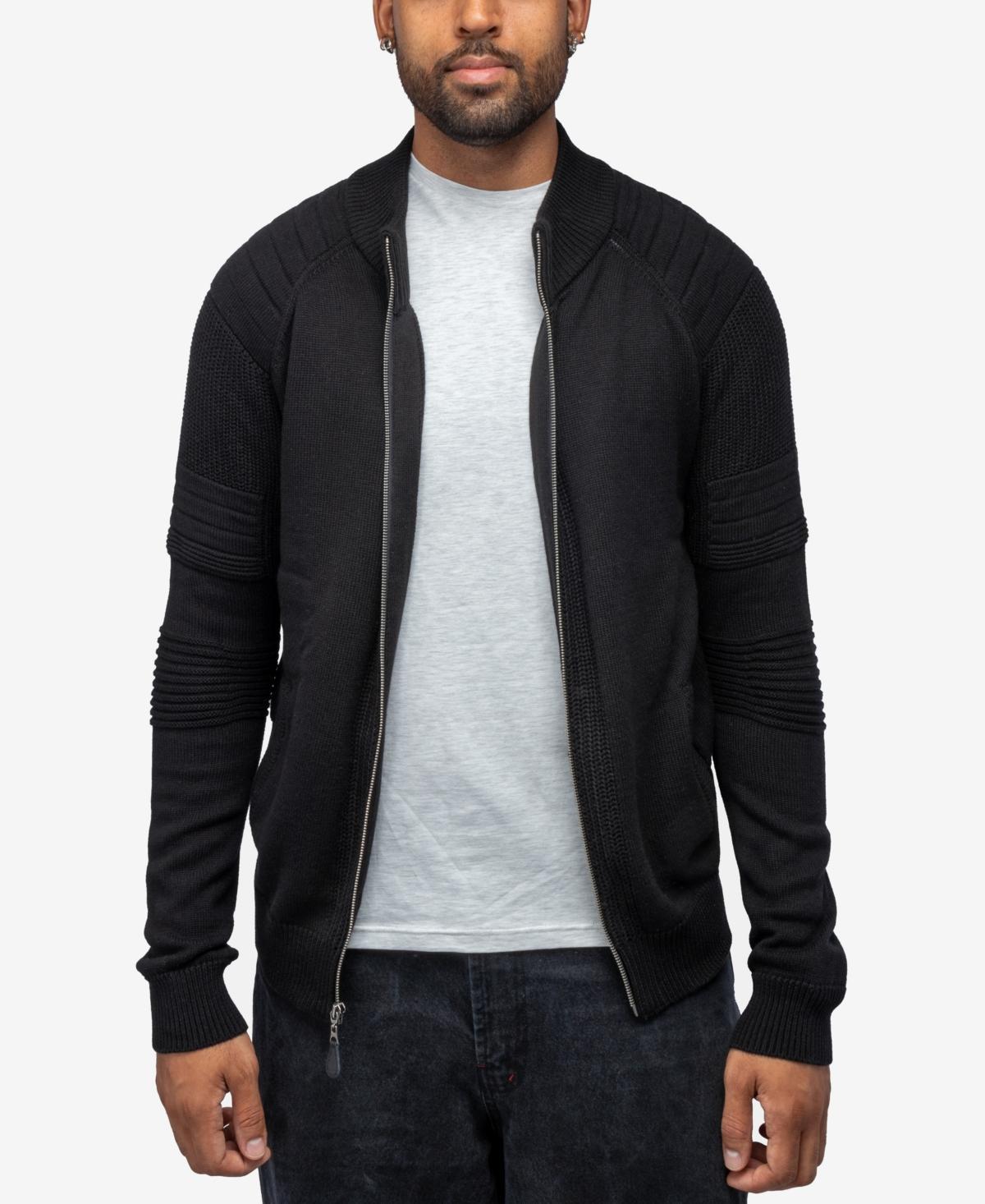 Men's Xray Zip-Up Sweater With Stand-Up Collar, Size: 6XL, Grey Gray Product Image