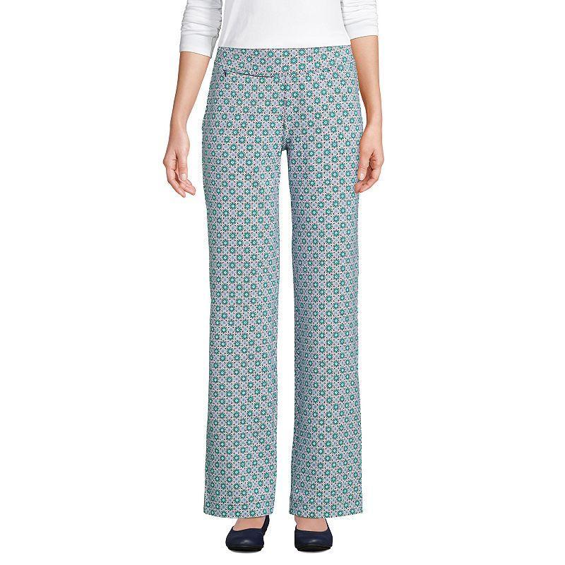 Plus Size Lands' End Starfish Pull-On Straight-Leg Pants, Women's, Size: 1XL, Green Moss Product Image